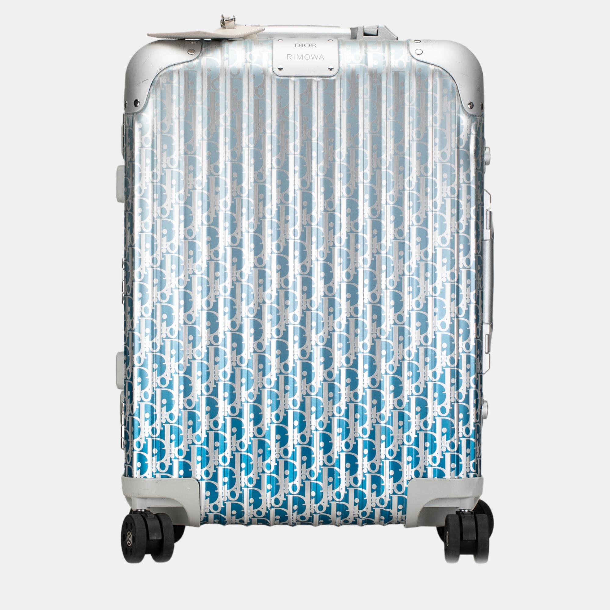 Dior x rimowa blue aluminum gradient cabin luggage