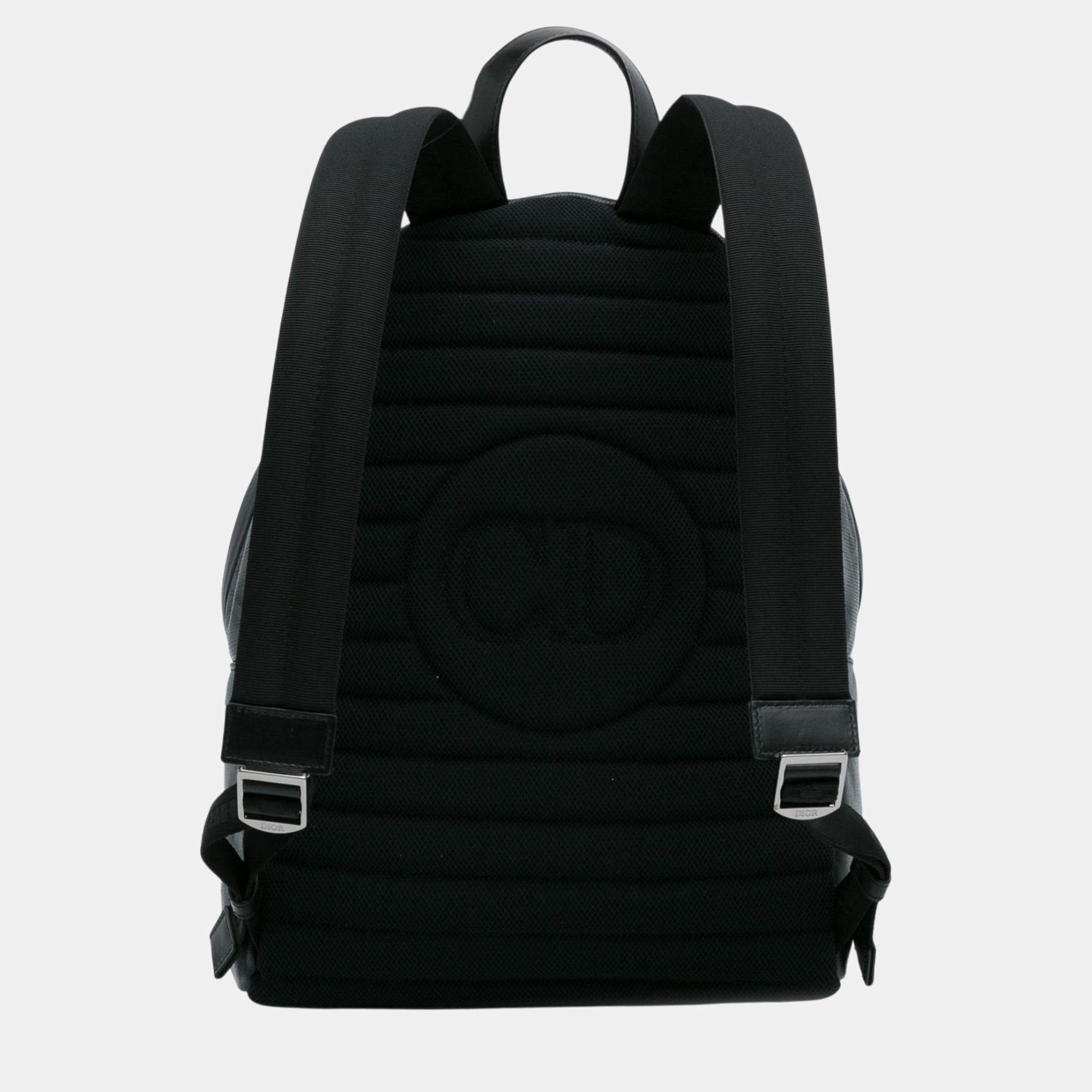 Dior Black/Grey CD Diamond Rider Zipped Backpack