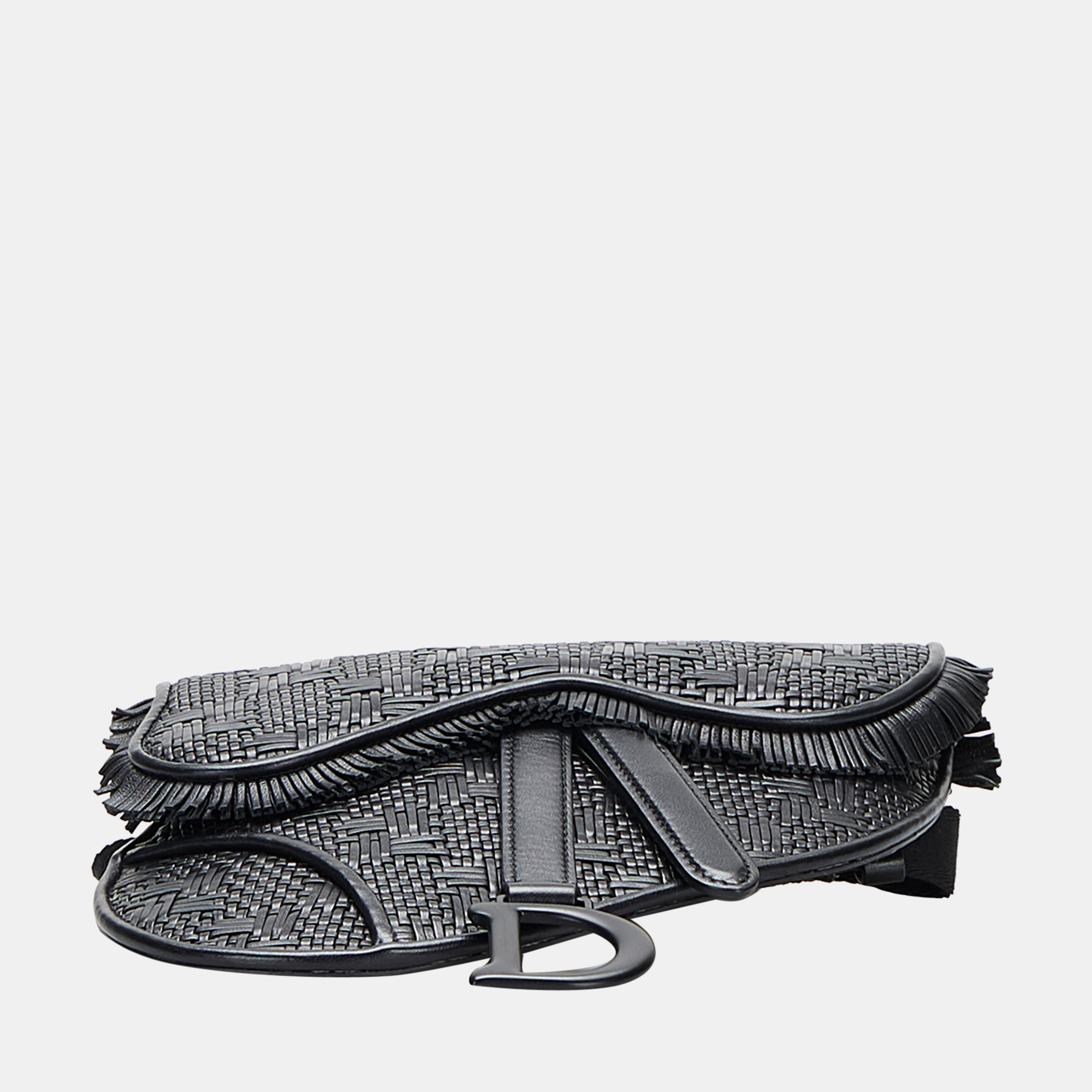 Dior Black Ultra Matte Woven Saddle