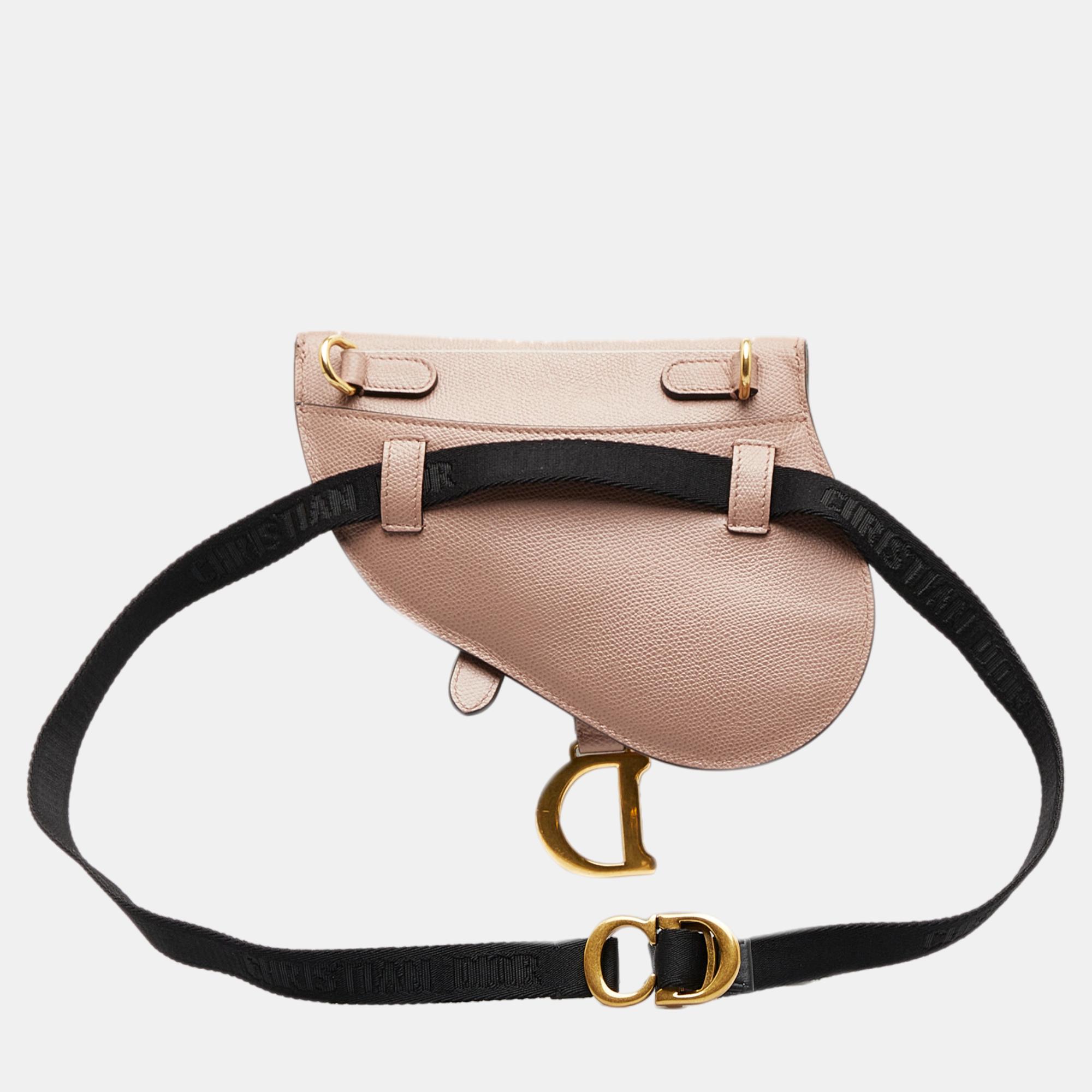 Dior Brown Leather Saddle Belt Bag