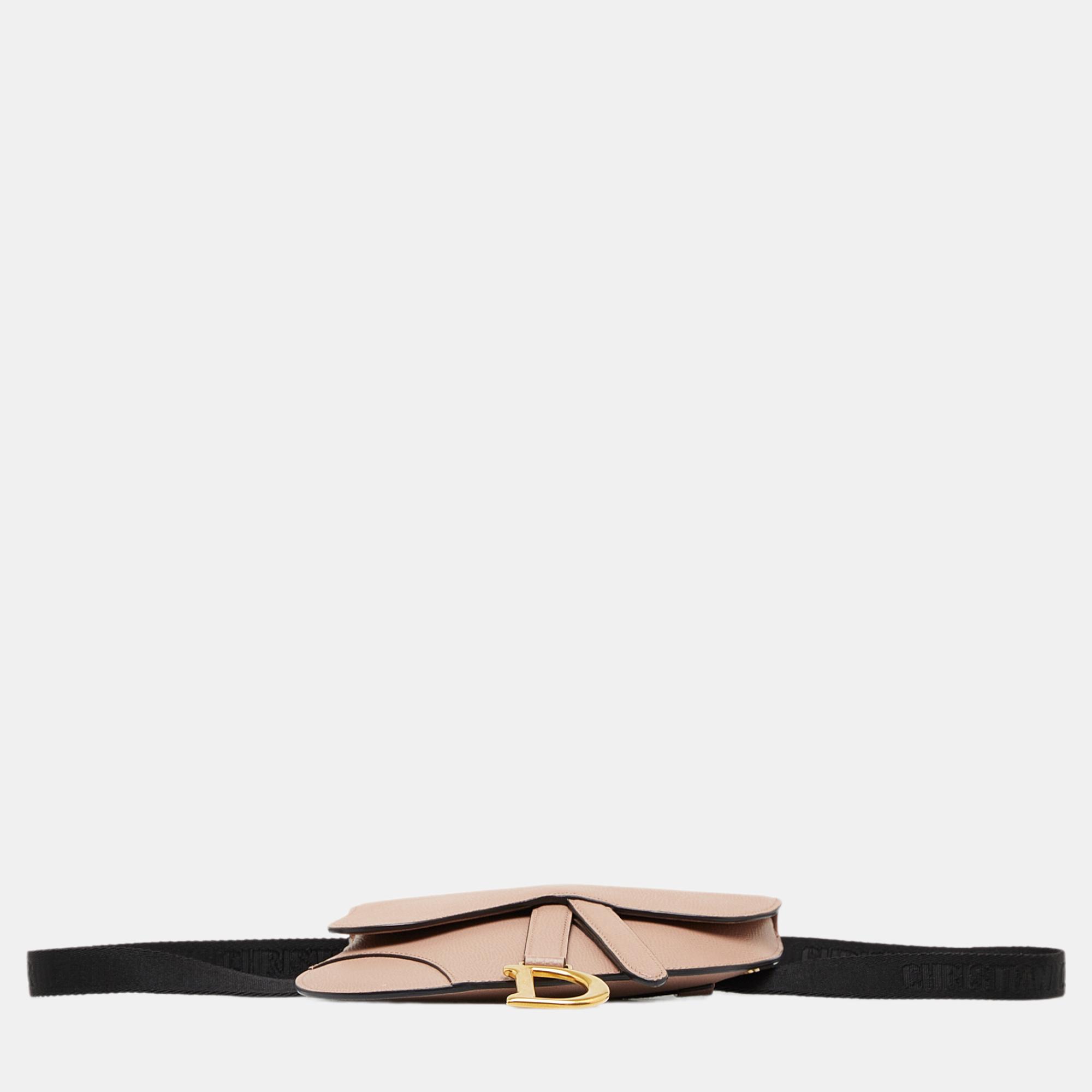 Dior Brown Leather Saddle Belt Bag