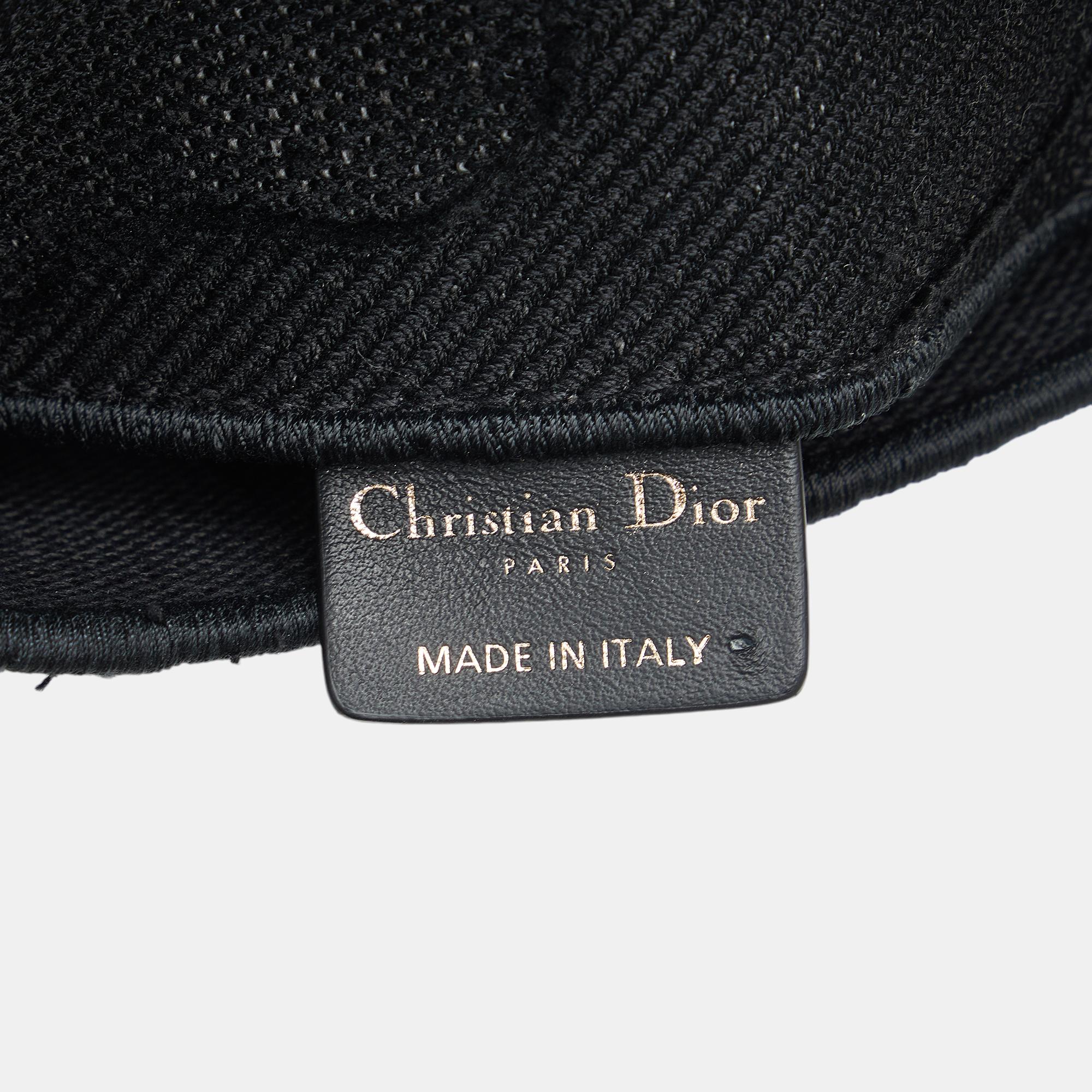 Dior Black Embroidered Canvas Camouflage Saddle Belt Bag