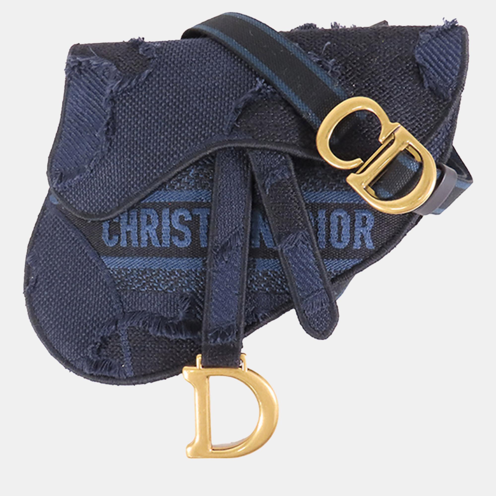 Dior blue camouflage saddle belt bag