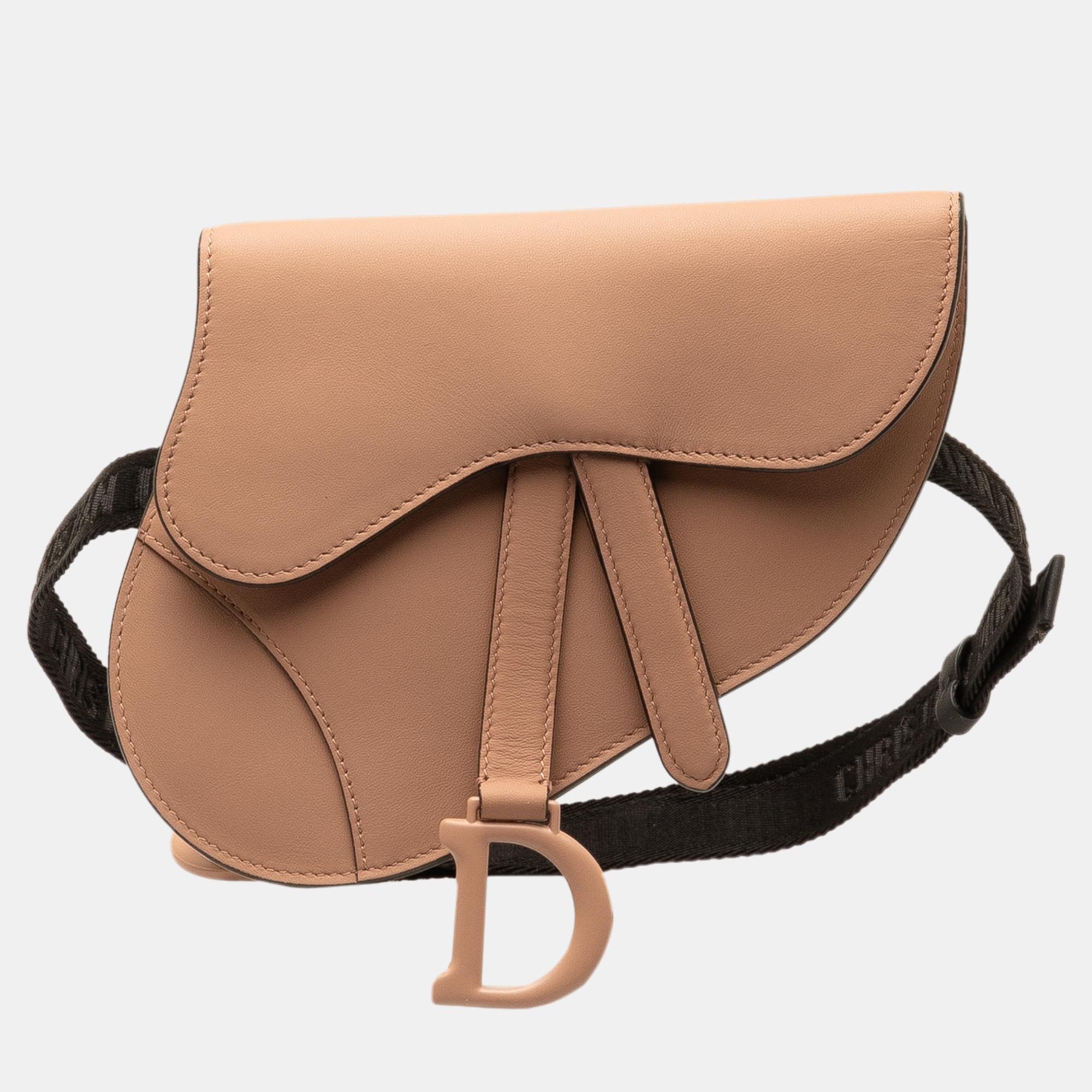 Dior pink ultra matte saddle belt bag