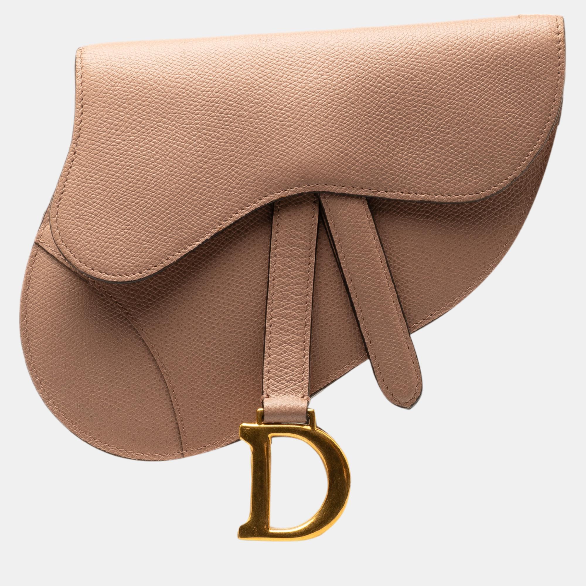 Dior brown leather saddle belt bag