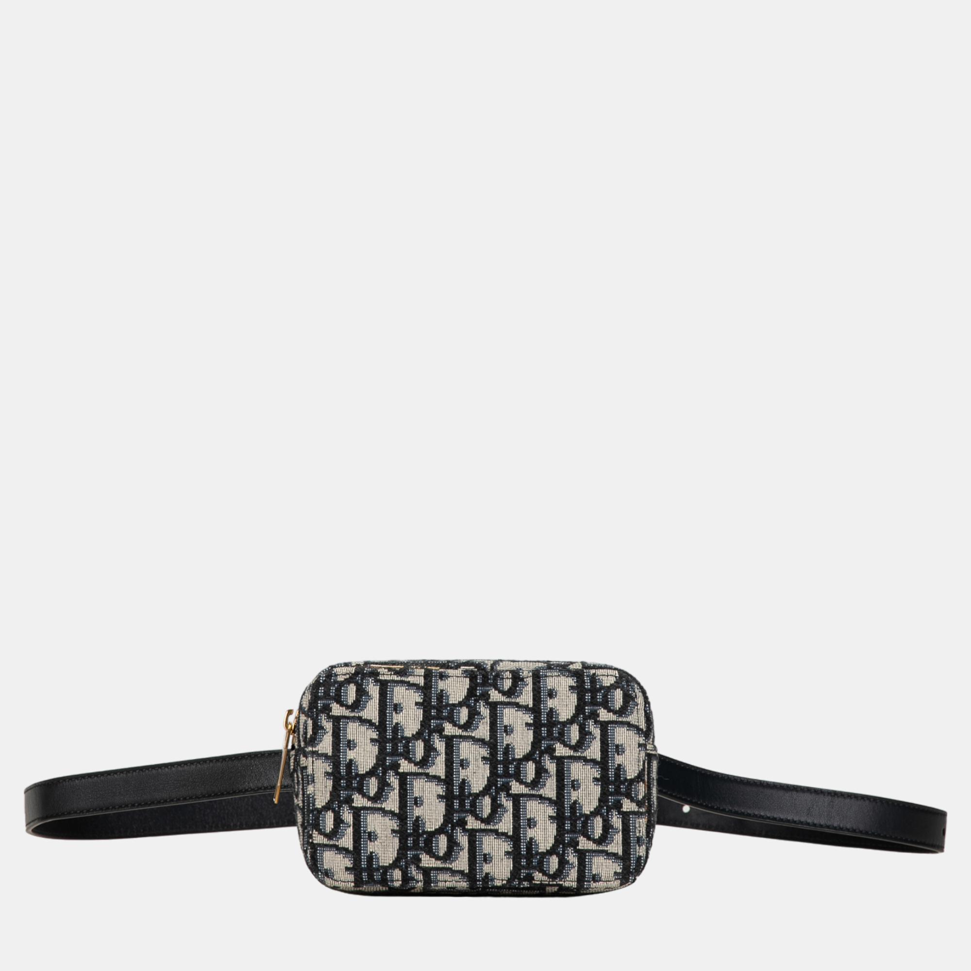 Dior black/cream oblique belt pouch