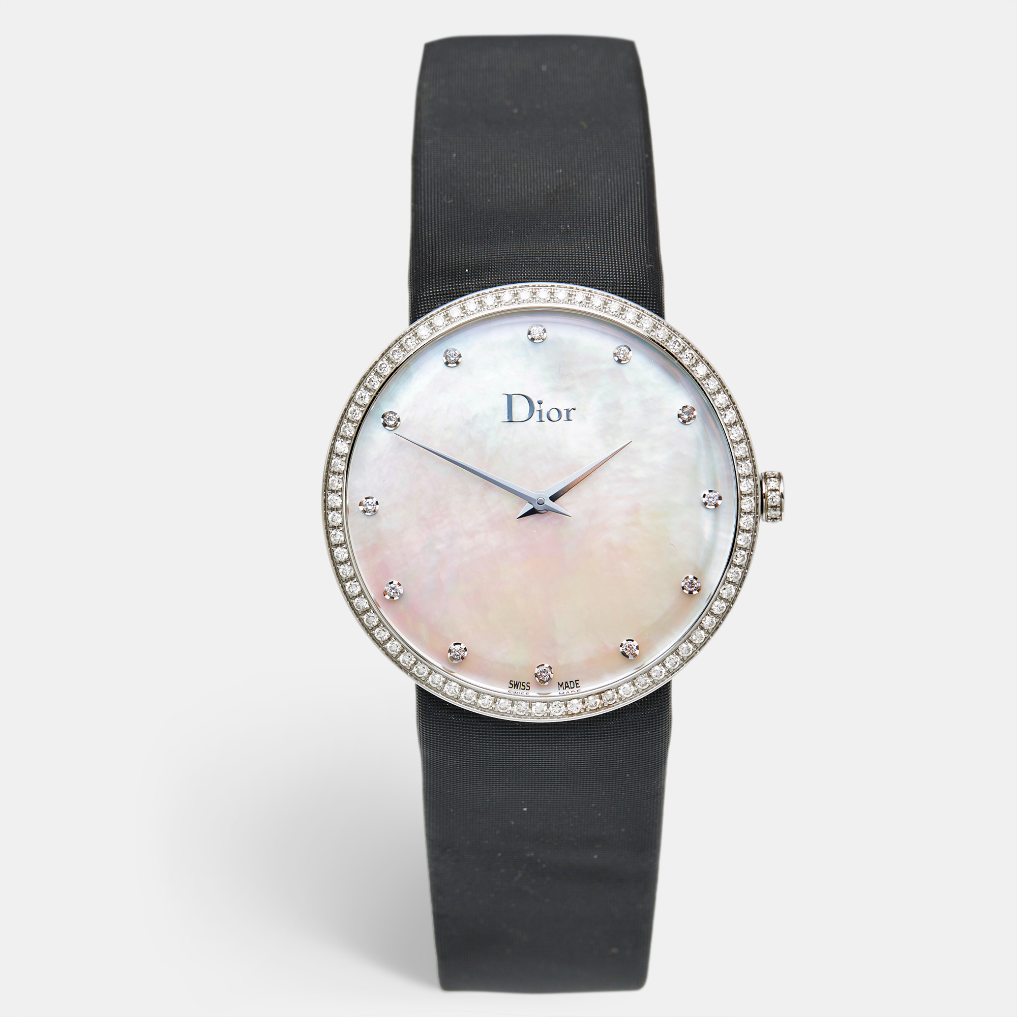Dior Mother Of Pearl Diamond Stainless Steel La D De Dior CD043114A001 Women's Wristwatch, Black
Dior Mother Of Pearl Diamond Stainless Steel La D De Dior CD043114A001 Women's Wristwatch, Black