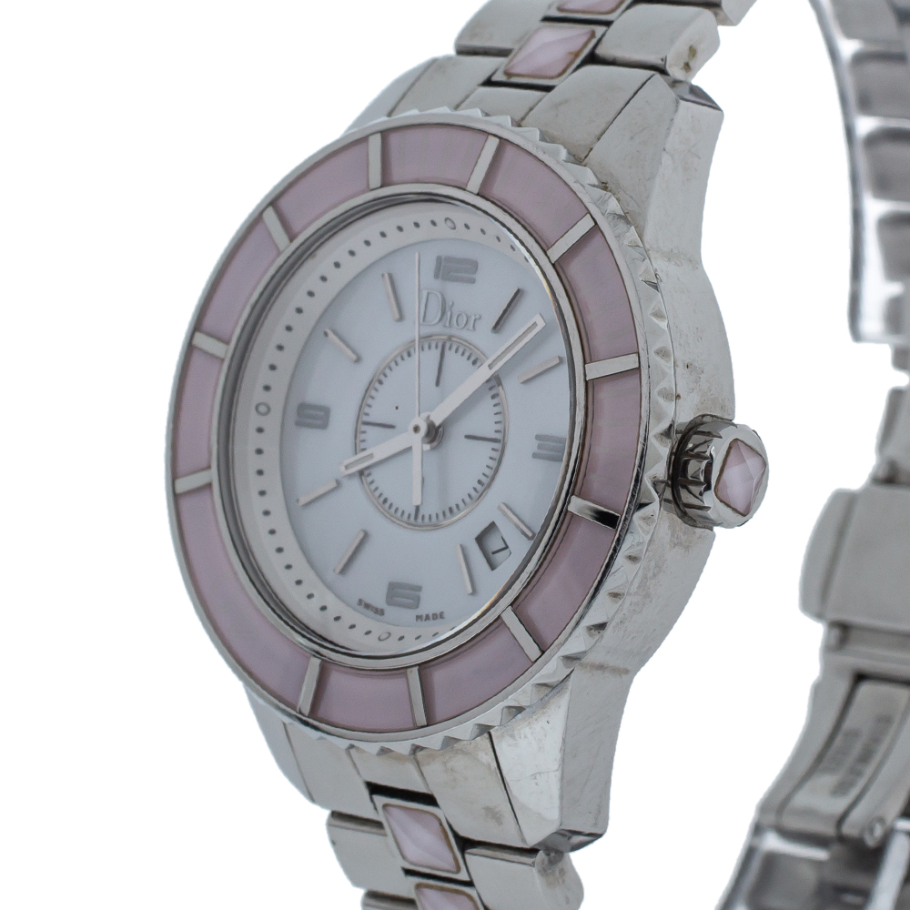 Dior Mother of Pearl Stainless Steel Christal CD113114 Women's Wristwatch, Silver
Dior Mother of Pearl Stainless Steel Christal CD113114 Women's Wristwatch, Silver