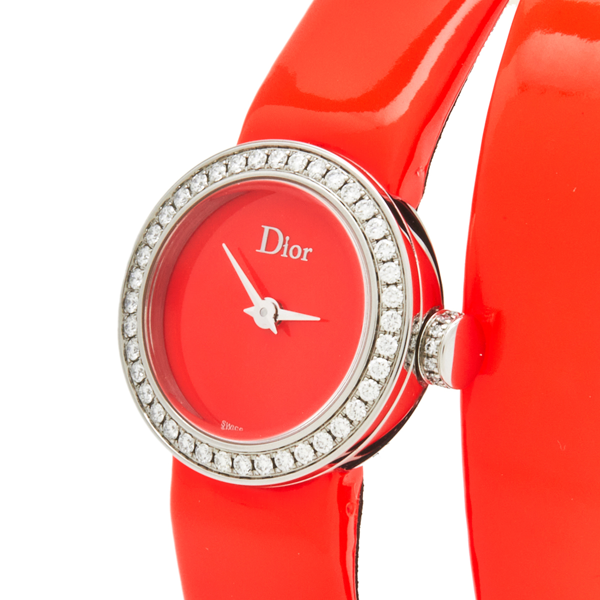 Dior Fluorescent Orange Stainless Steel Diamond Leather La Mini D de Dior CD040110A022 Women's Wristwatch
Dior Fluorescent Orange Stainless Steel Diamond Leather La Mini D de Dior CD040110A022 Women's Wristwatch