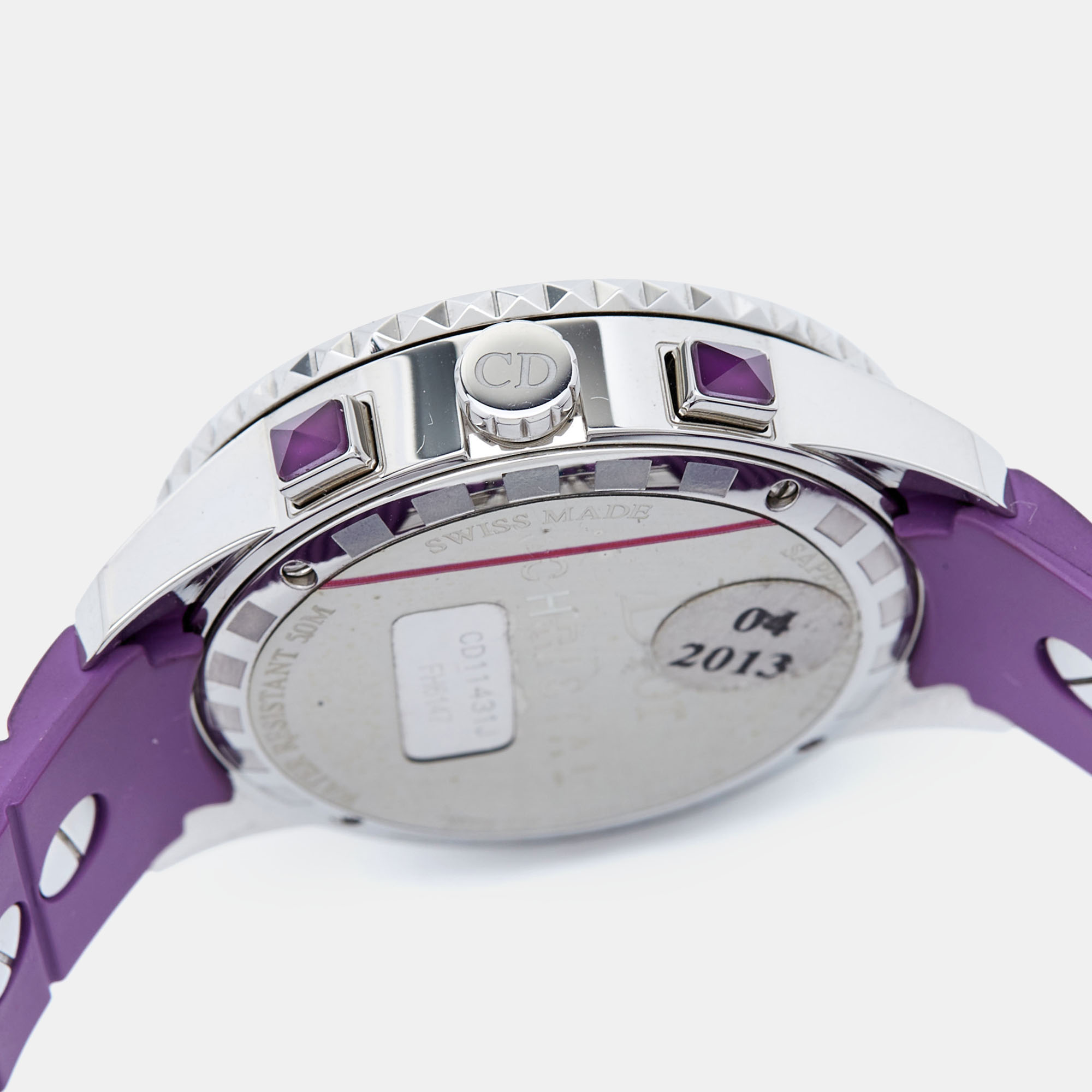 Dior Purple Stainless Steel Diamond Christal CD11431JR001 Women's Wristwatch 39 Mm