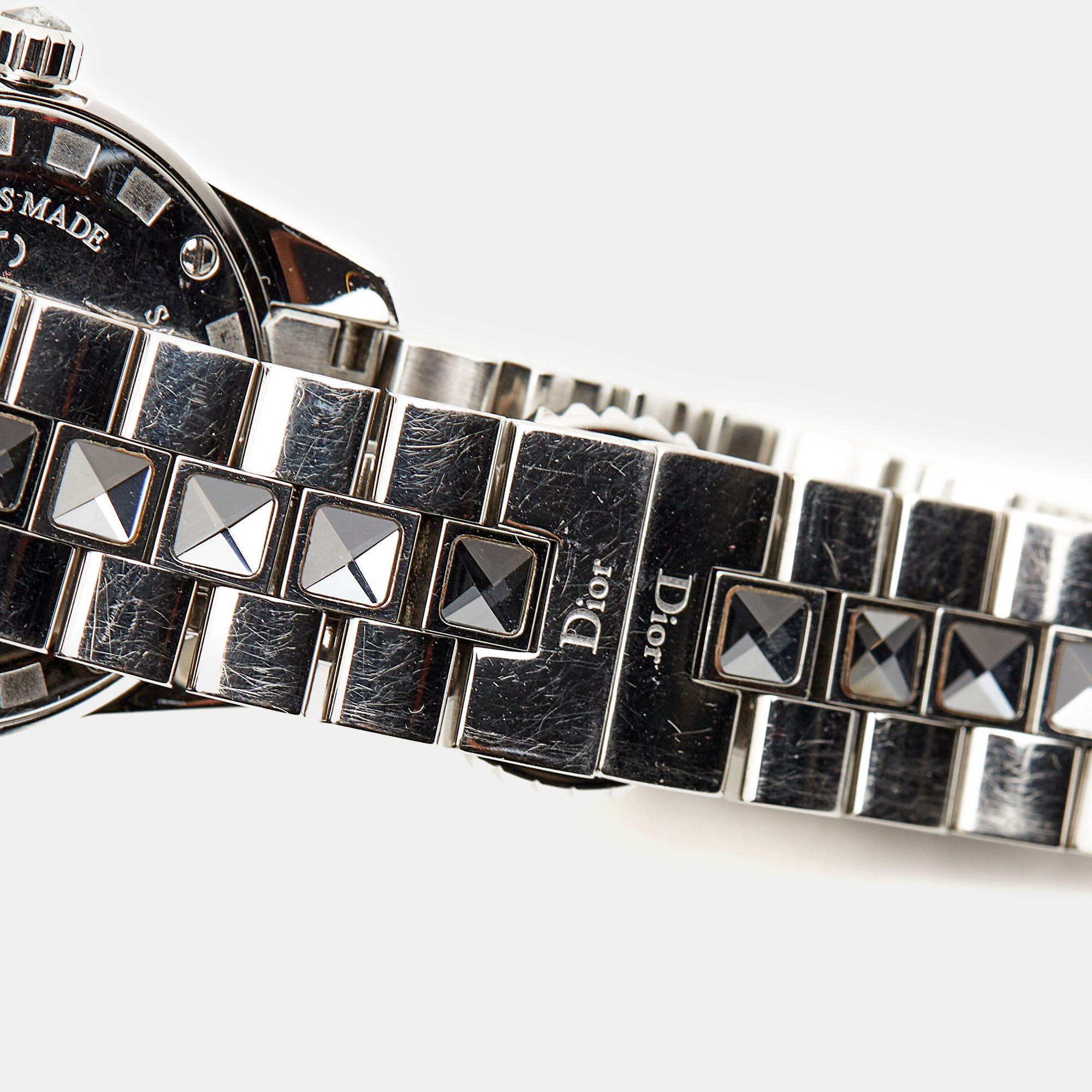 Dior Grey Stainless Steel Diamond Christal CD112115M001 Women's Wristwatch 28 Mm