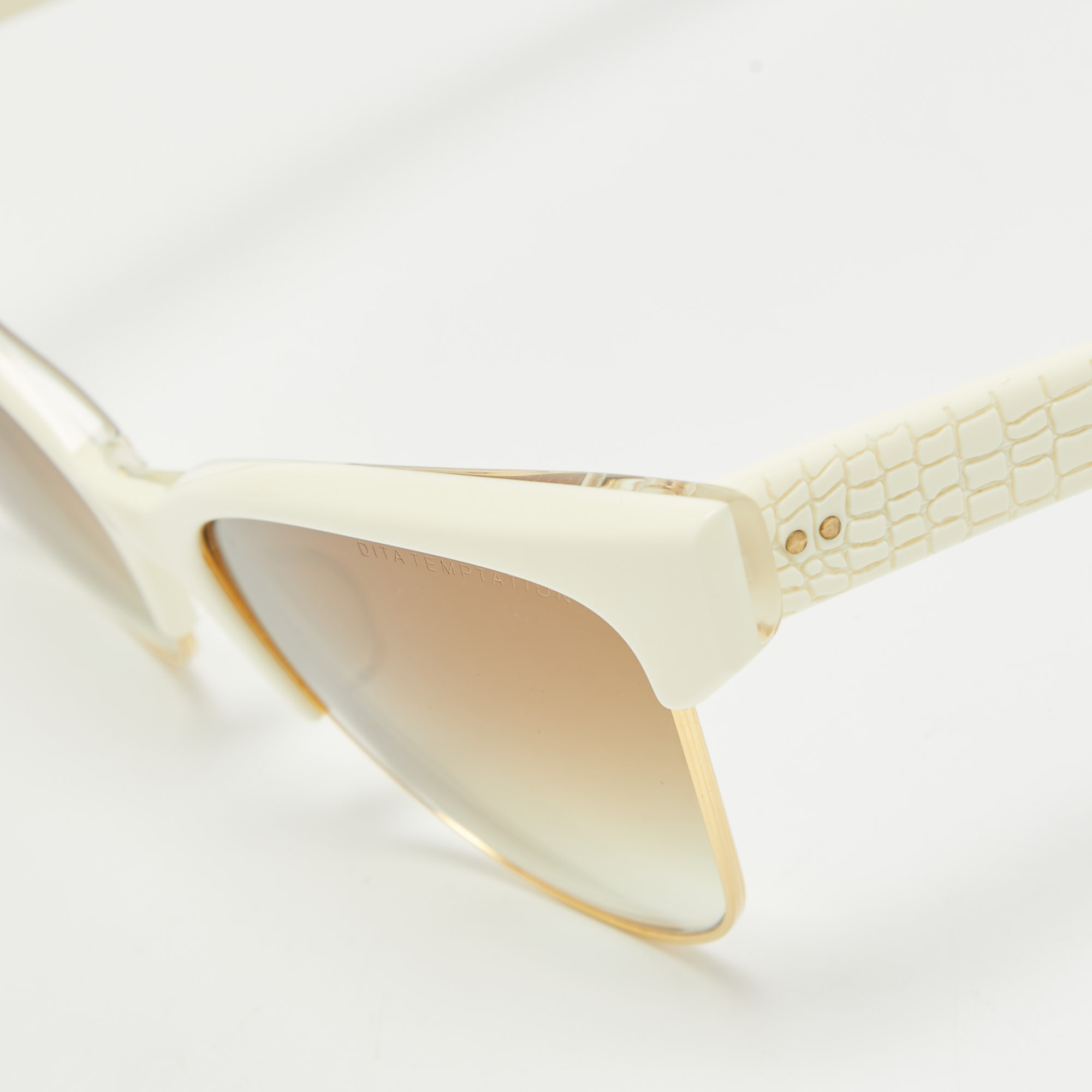 Dita Off White/Brown Gradient Temptation Cat Eye Sunglasses