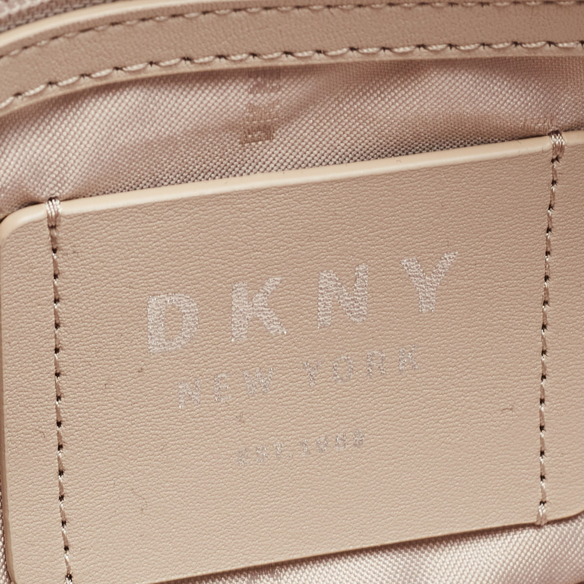 DKNY Beige Leather Bryant Dome Crossbody Bag
