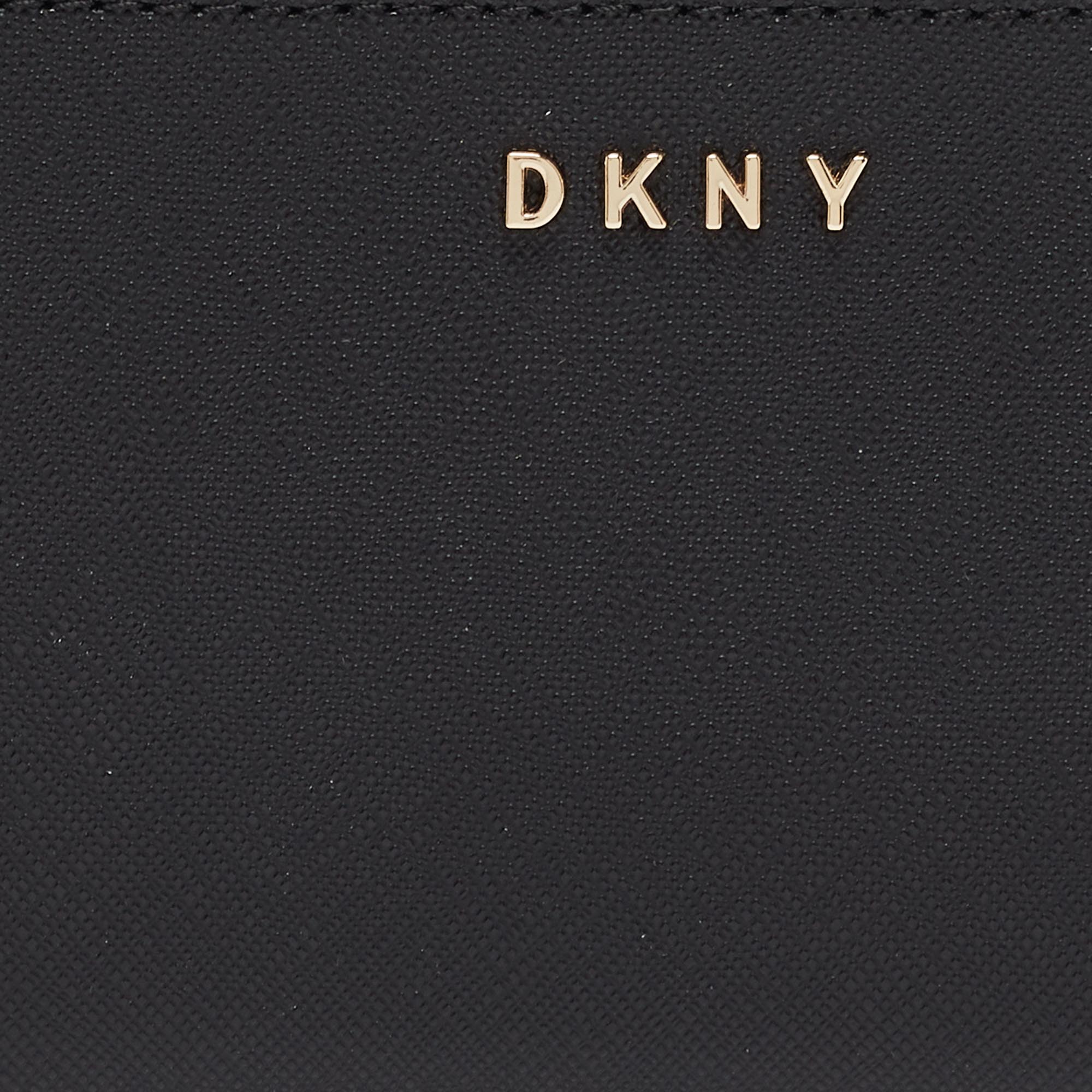 DKNY Black Leather Bryant Park Compact Wallet