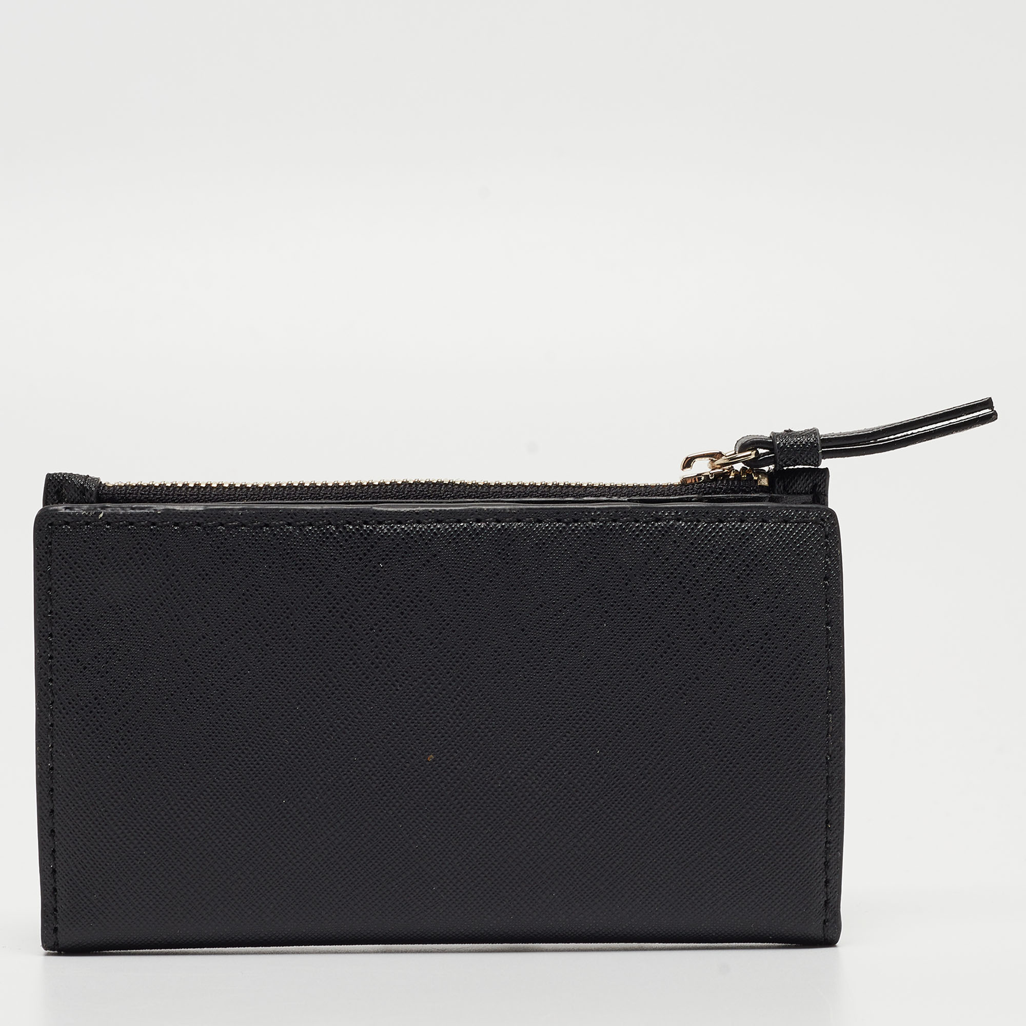 DKNY Black Leather Bryant Park Compact Wallet