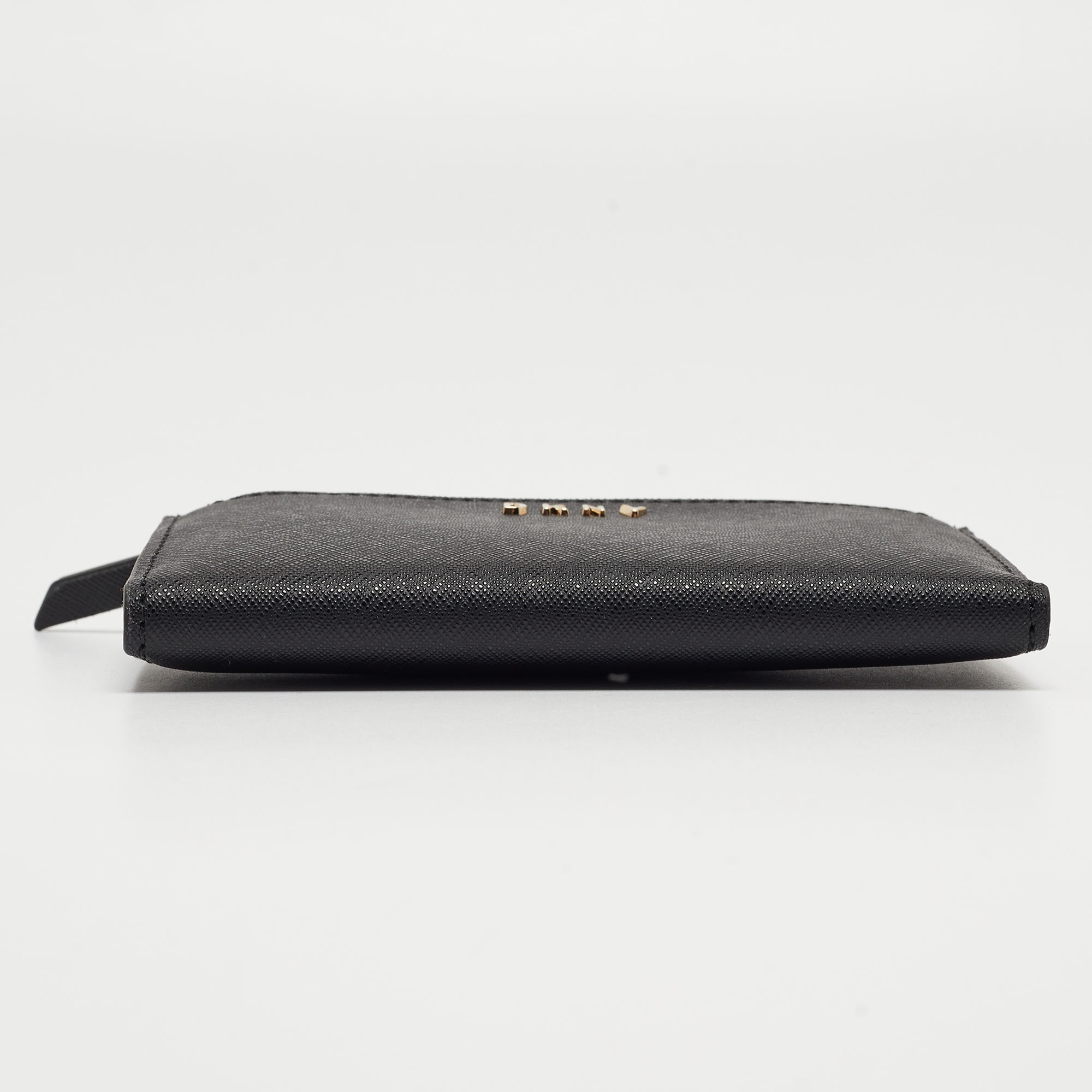 DKNY Black Leather Bryant Park Compact Wallet