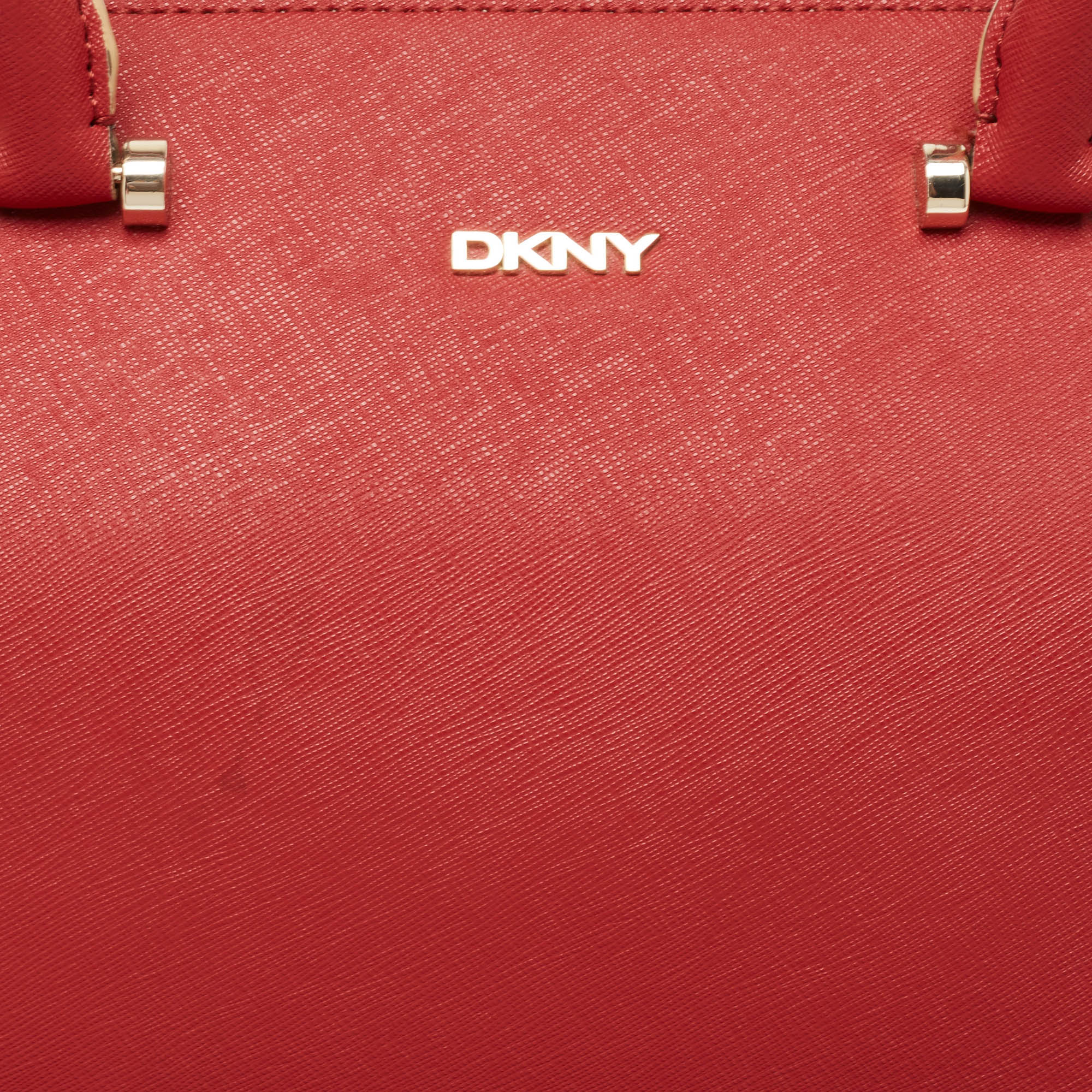 DKNY Red Leather Bryant Park Top Zip Tote