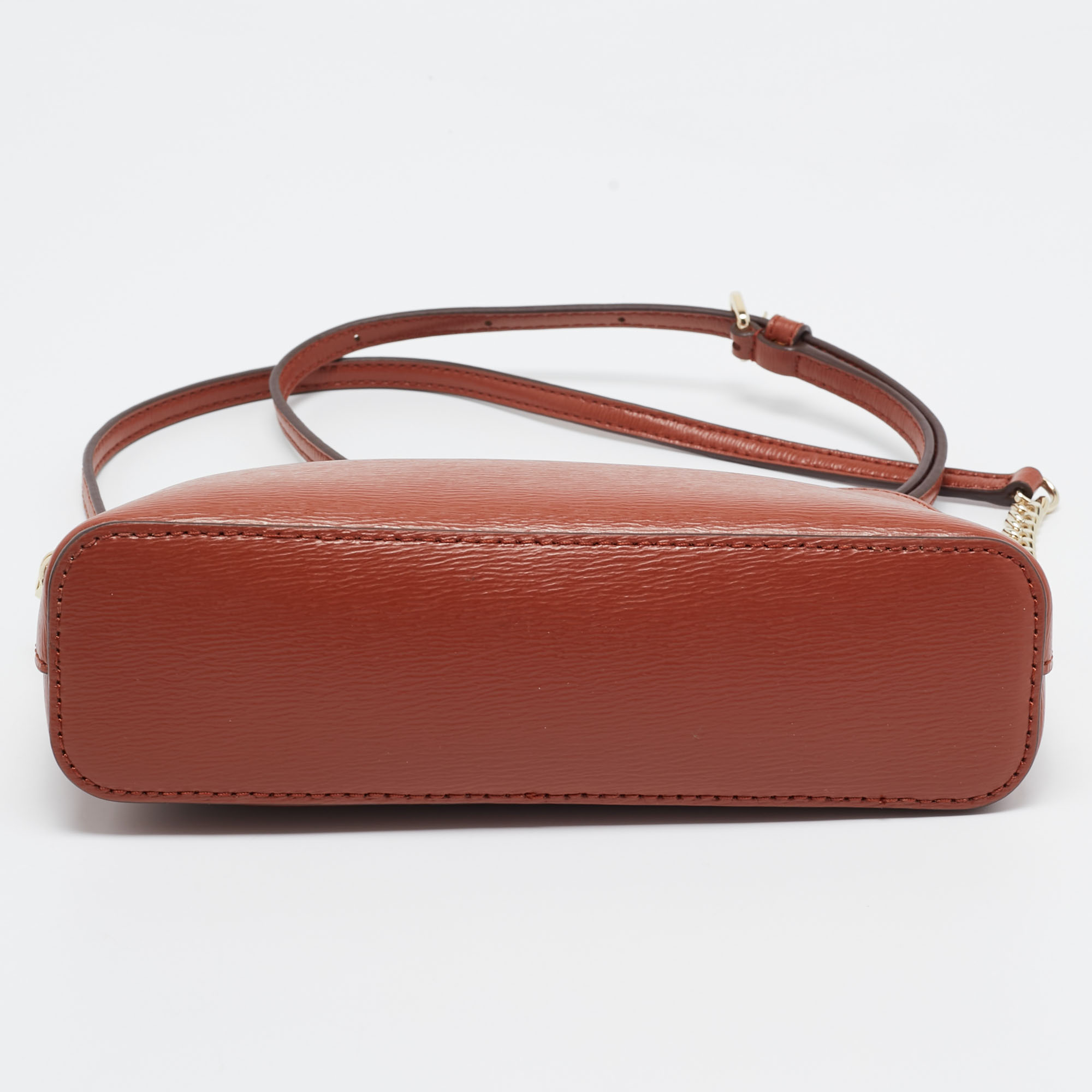 DKNY Brown Leather Dome Crossbody Bag