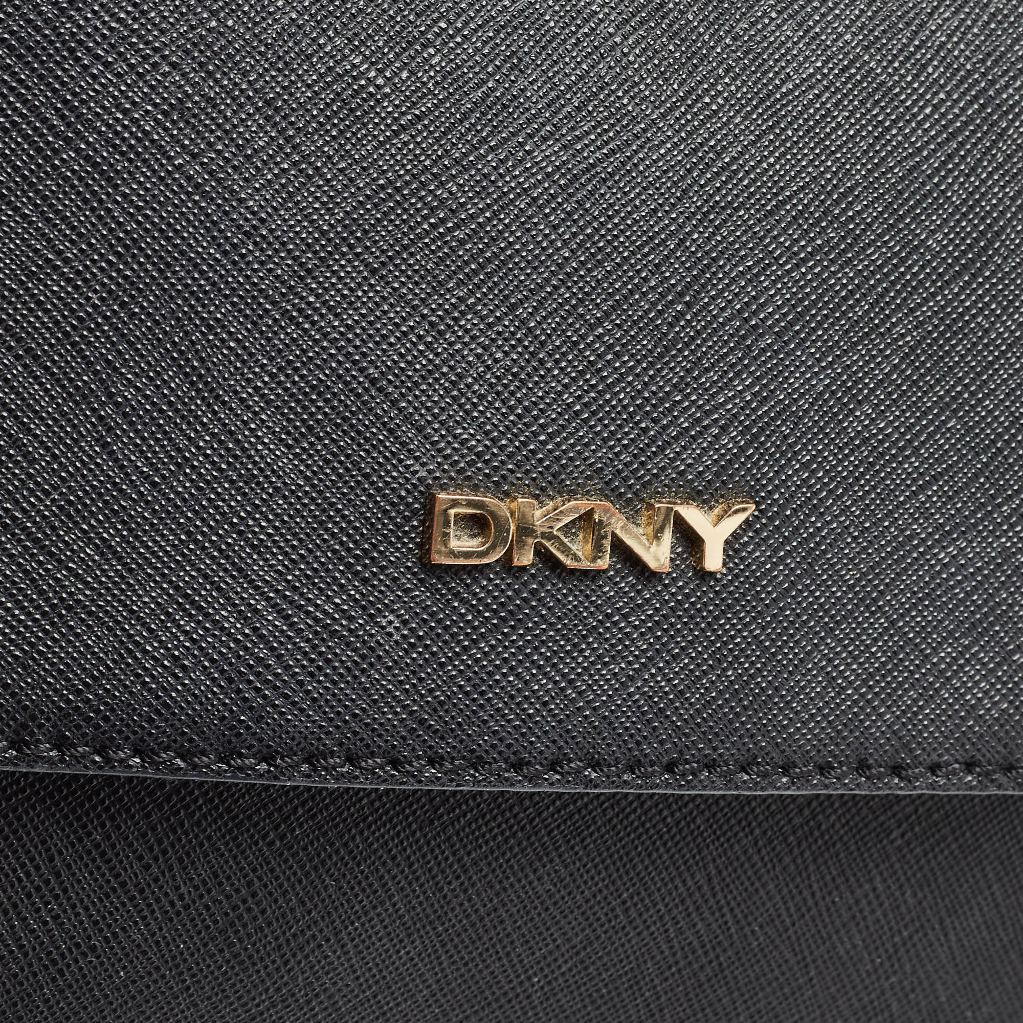 Dkny Black Leather Bryant Park Flap Shoulder Bag