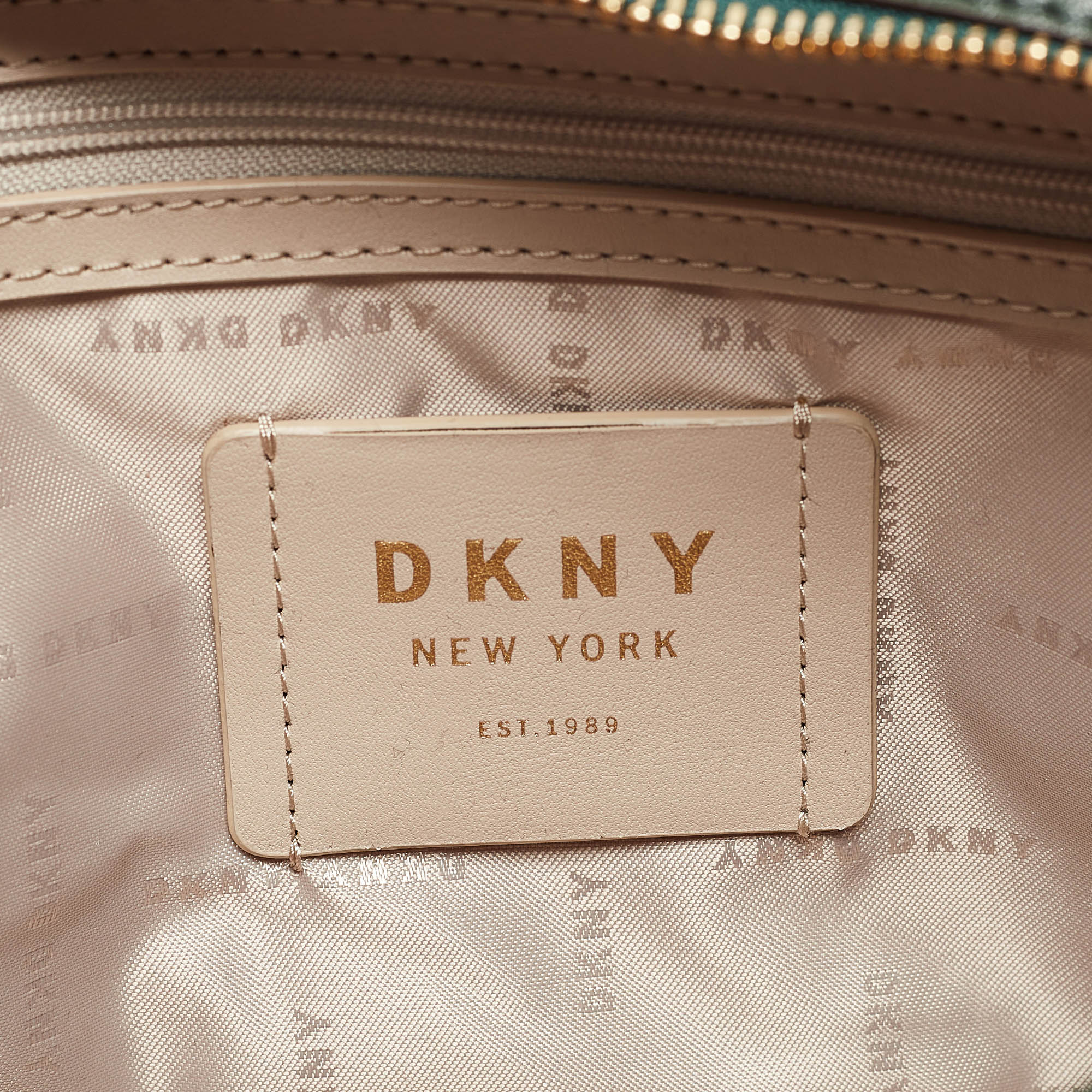 Dkny Green Quilted Glossy Leather Sofia Crossbody Bag