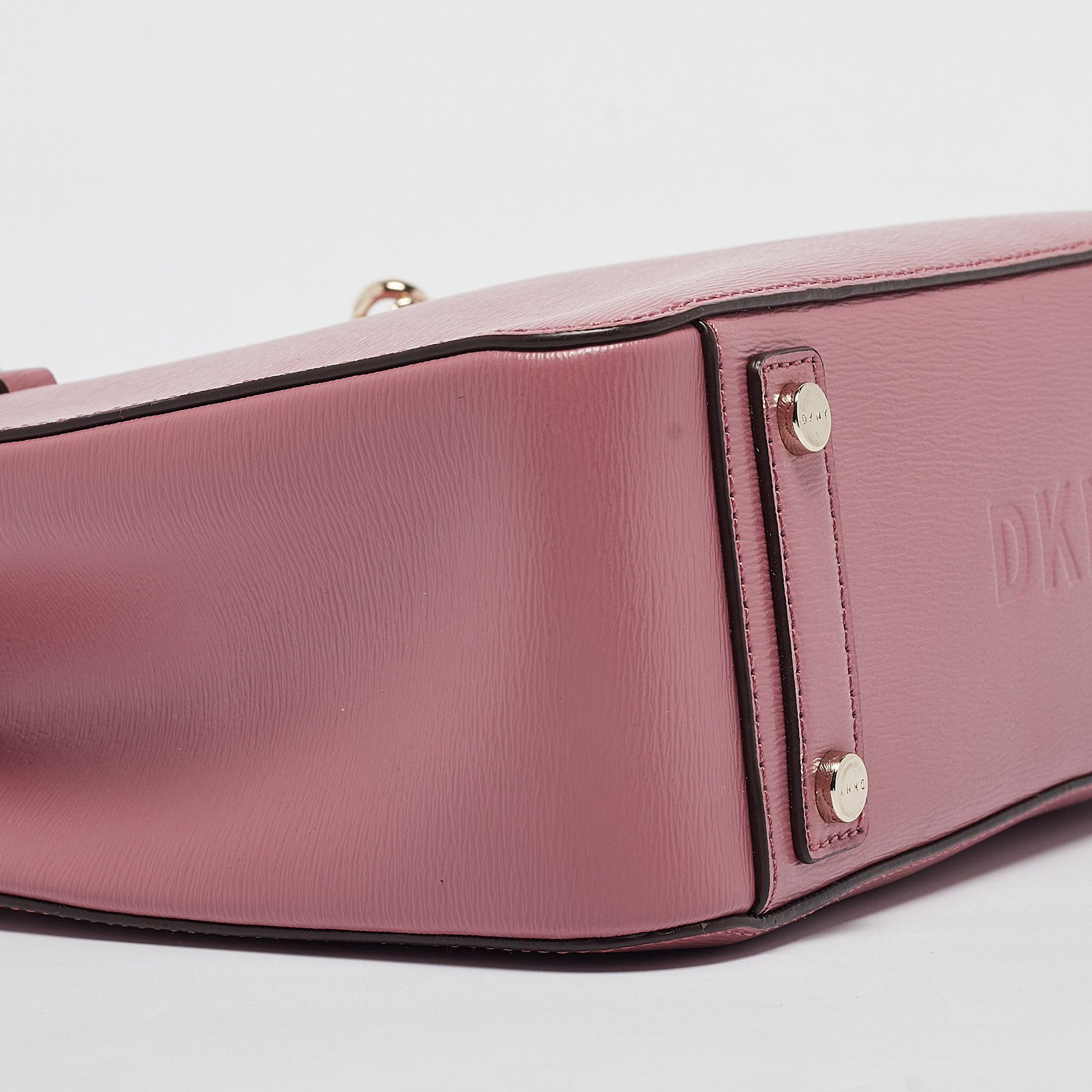 DKNY Pink Leather Bryant Park Chain Tote