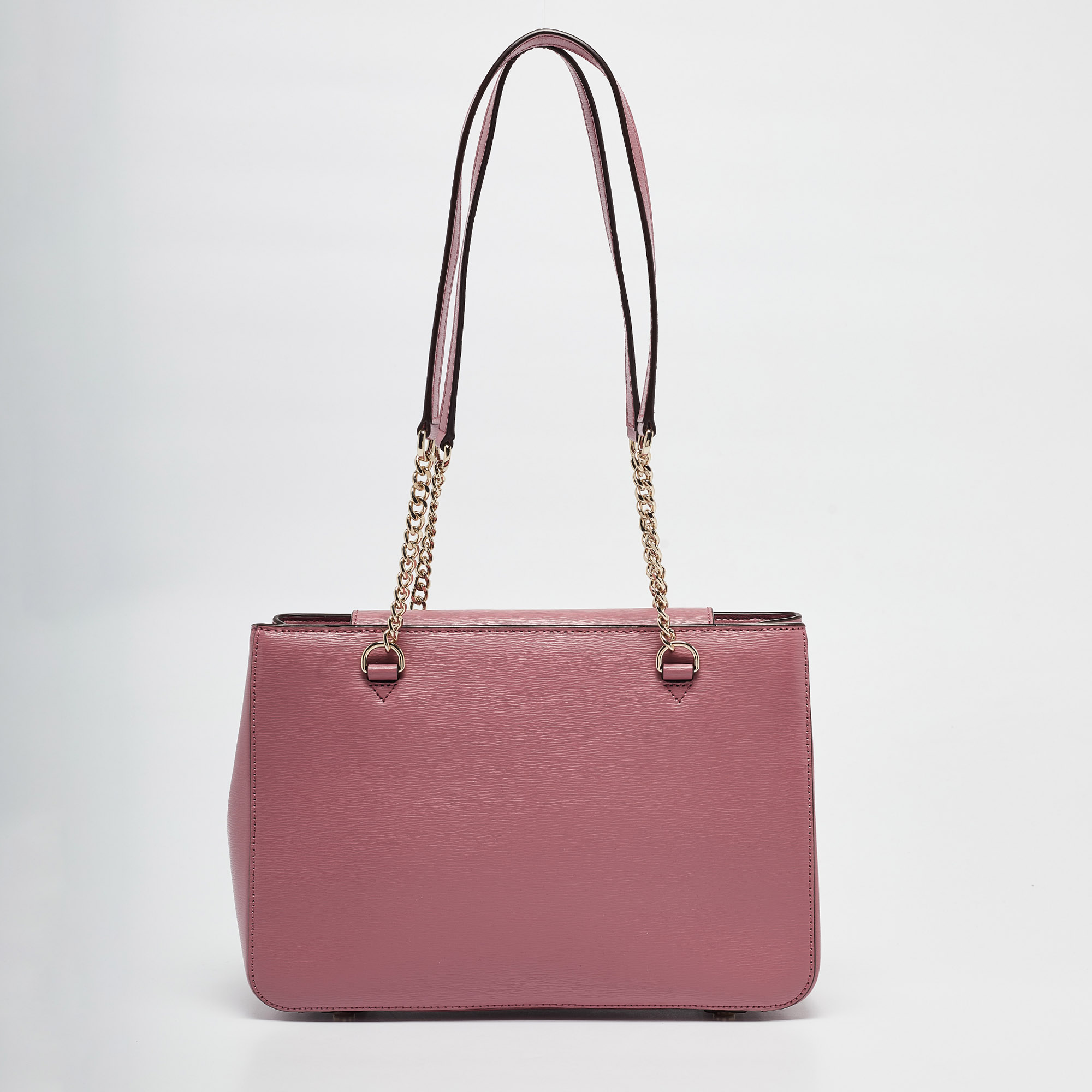 DKNY Pink Leather Bryant Park Chain Tote