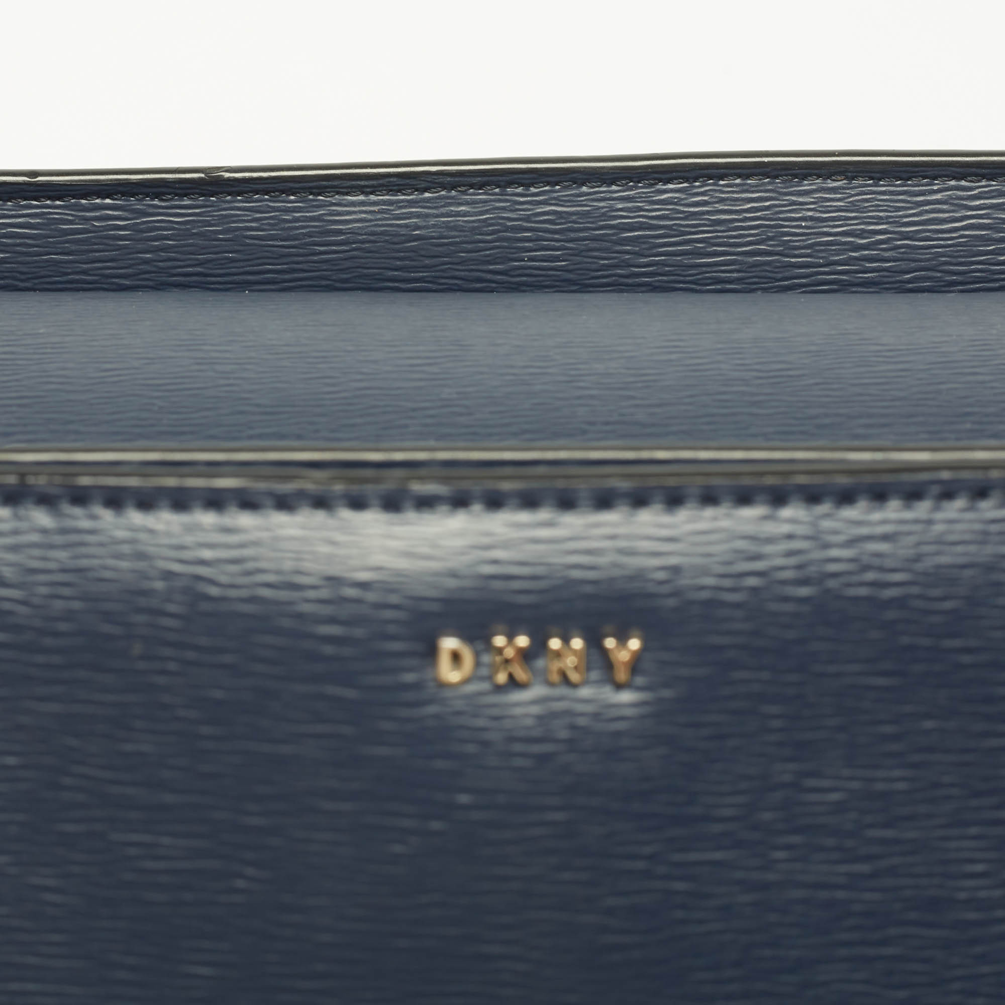 DKNY Navy Blue Leather Charm Chain Tote