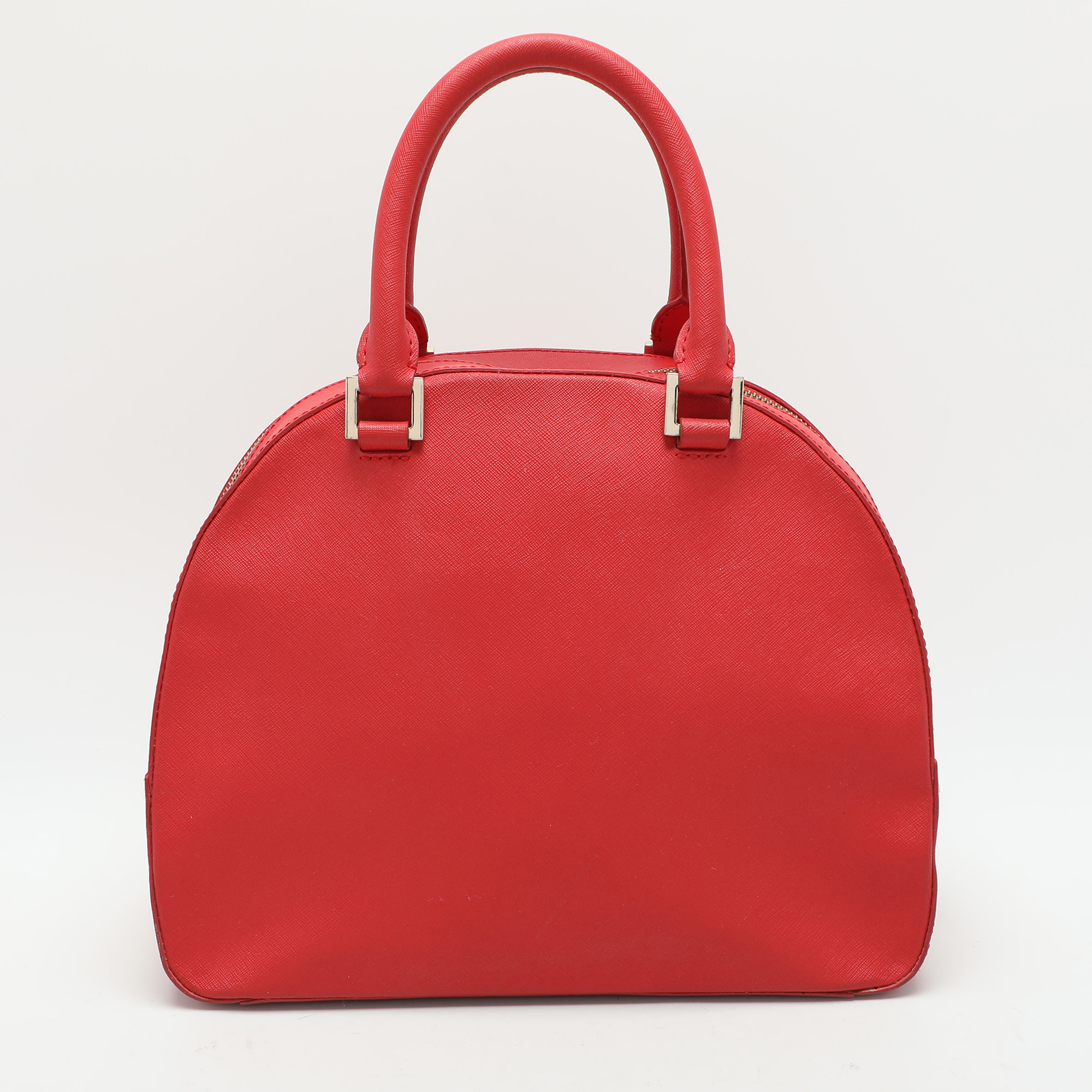 DKNY Red Leather Front Dome Satchel