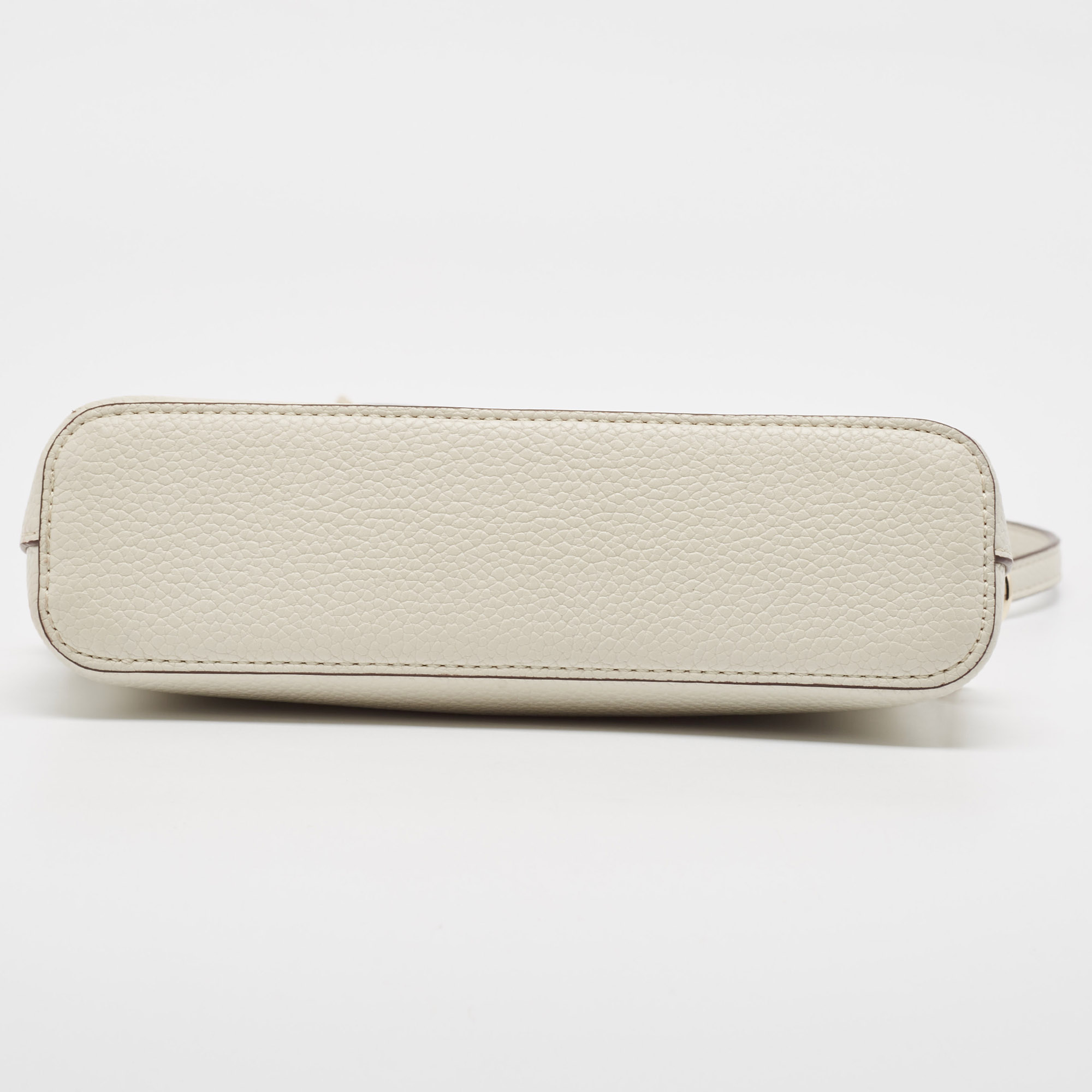 Dkny White Leather Bryant Park Dome Crossbody Bag