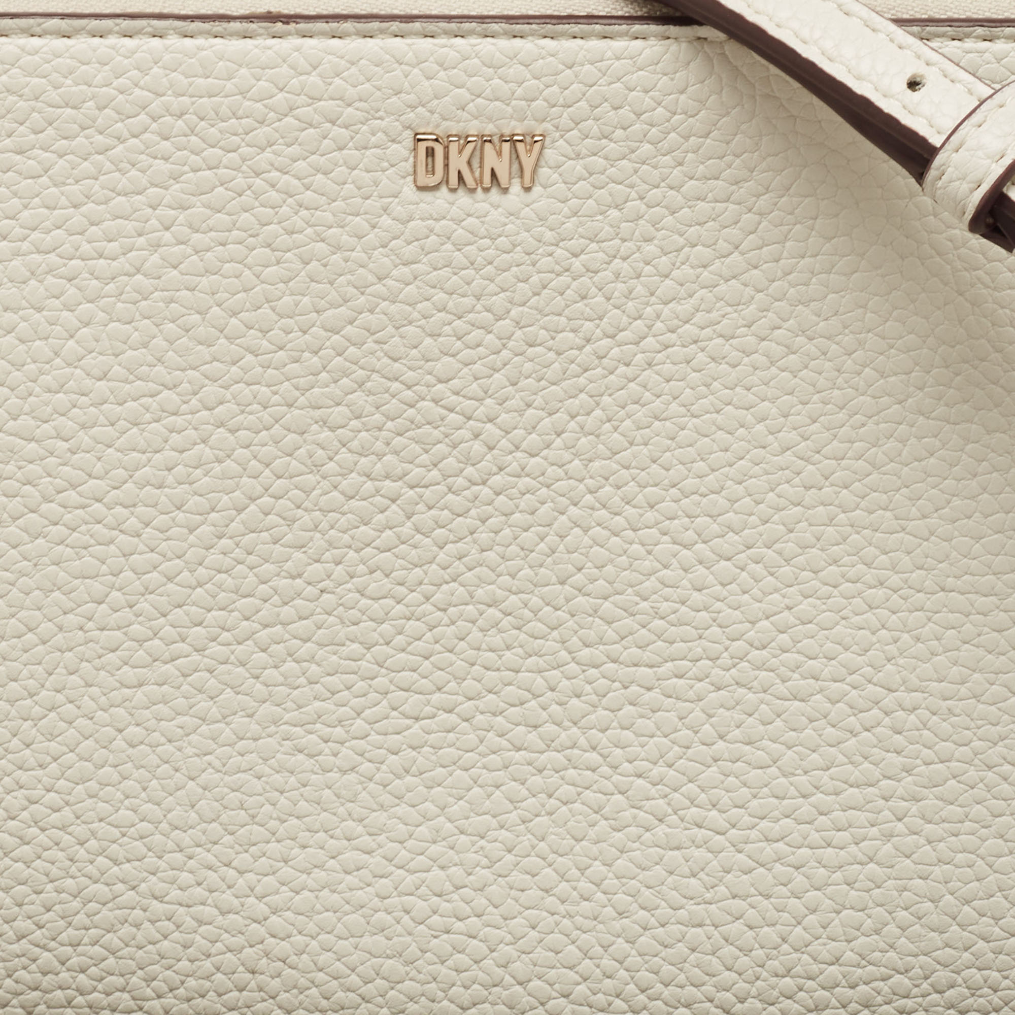 Dkny White Leather Bryant Park Dome Crossbody Bag