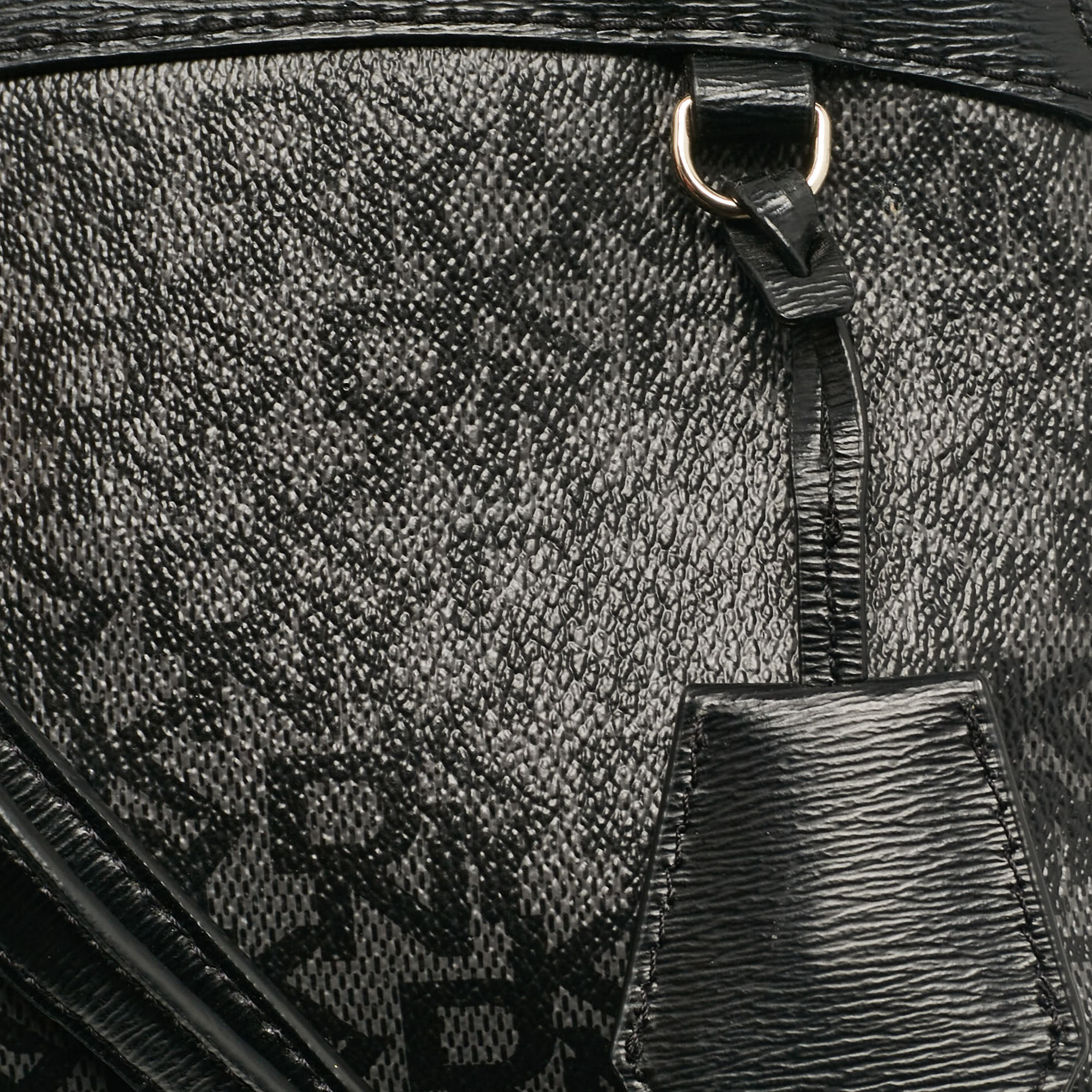 Dkny Black Monogram Coated Canvas And Leather Dome Crossbody Bag