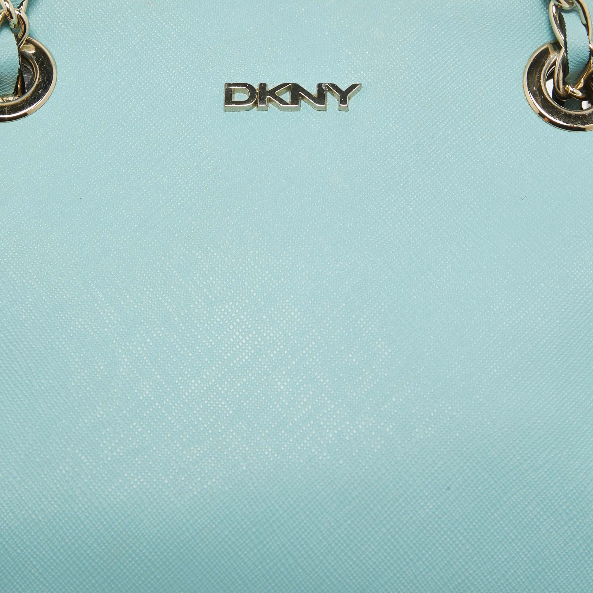 Dkny Blue Leather Chain Crossbody Bag