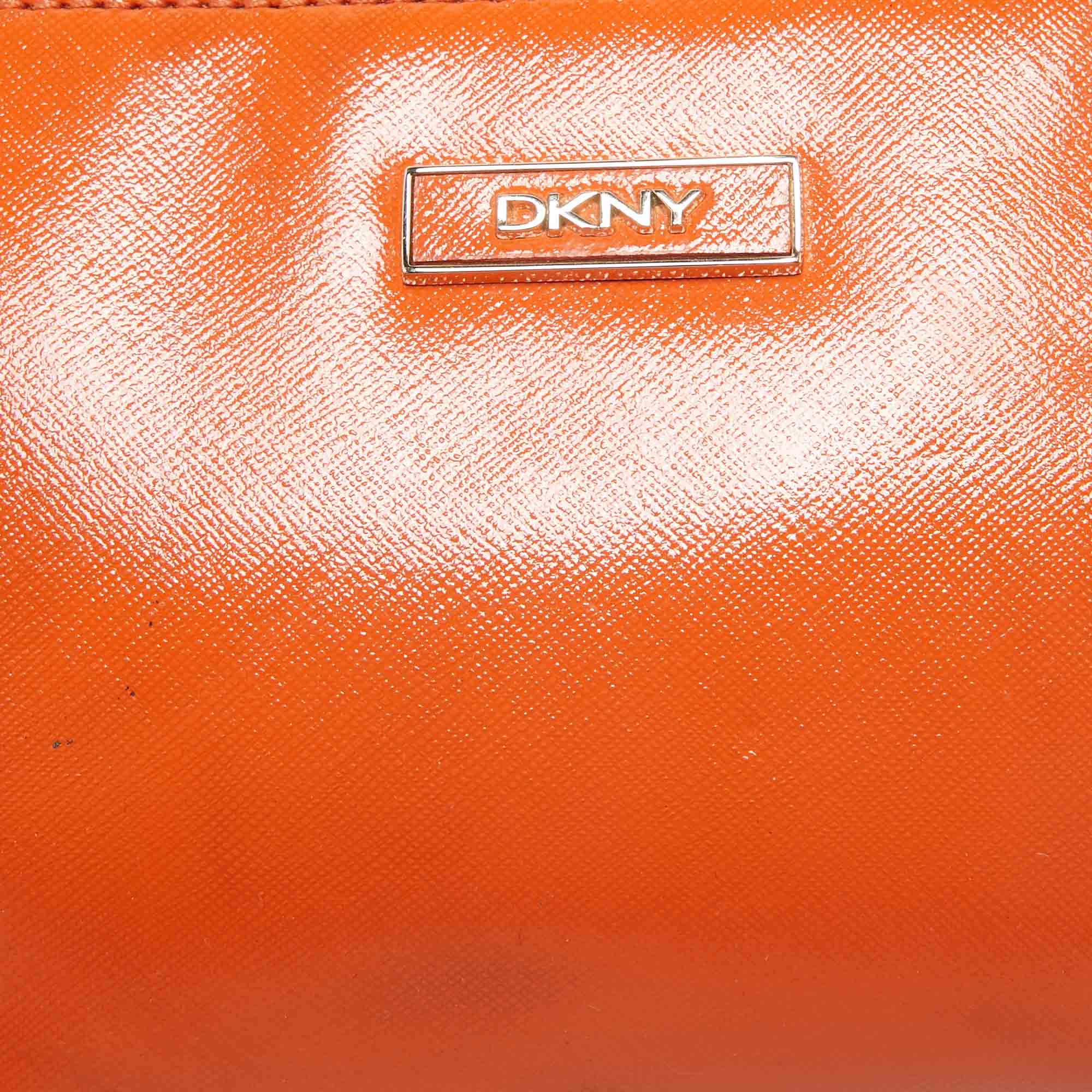 DKNY Orange Patent Leather Crossbody Bag