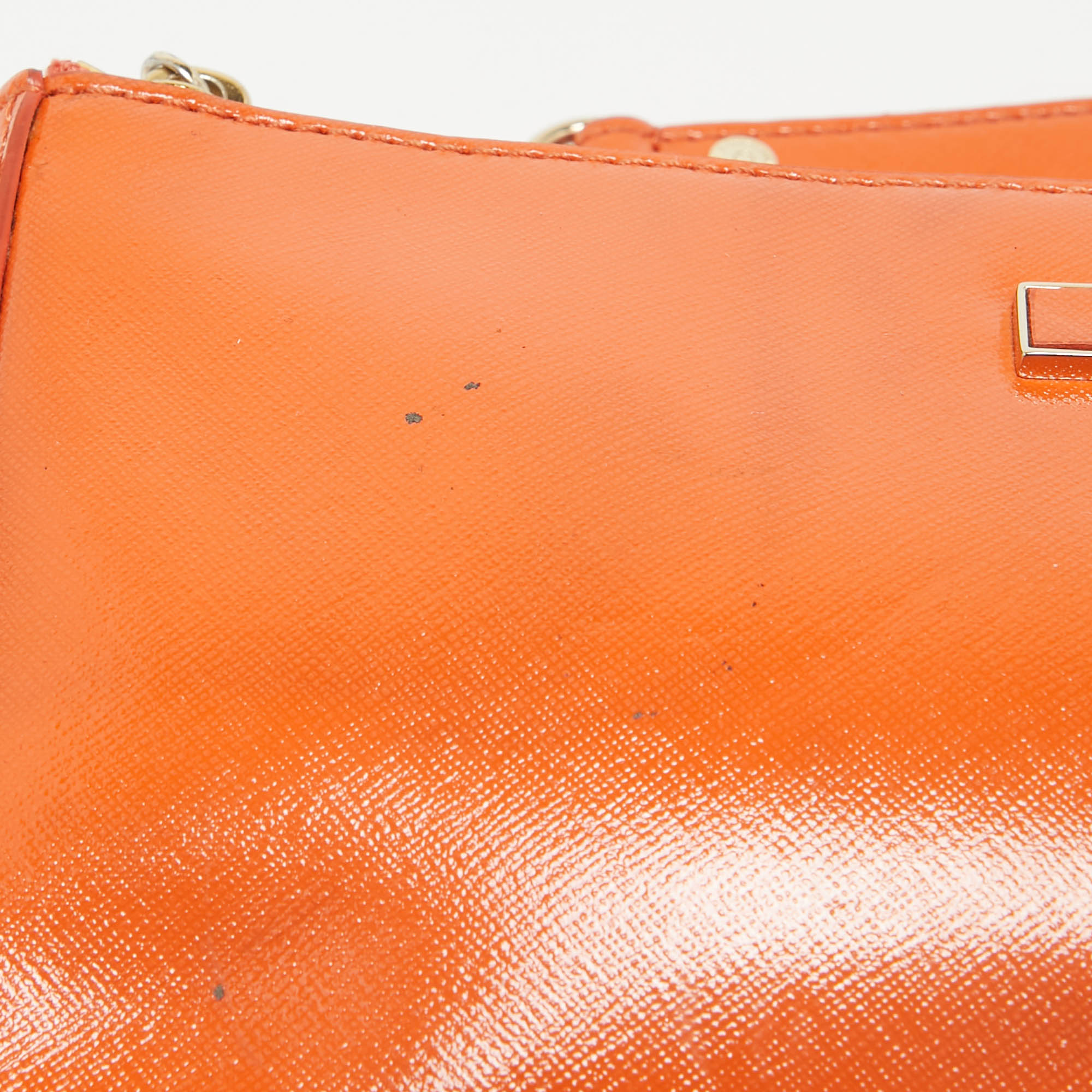 DKNY Orange Patent Leather Crossbody Bag