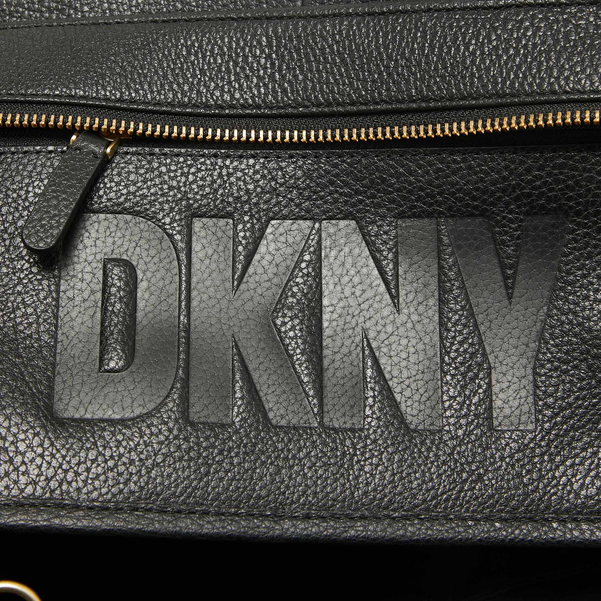 DKNY Black Leather Effortless Tote