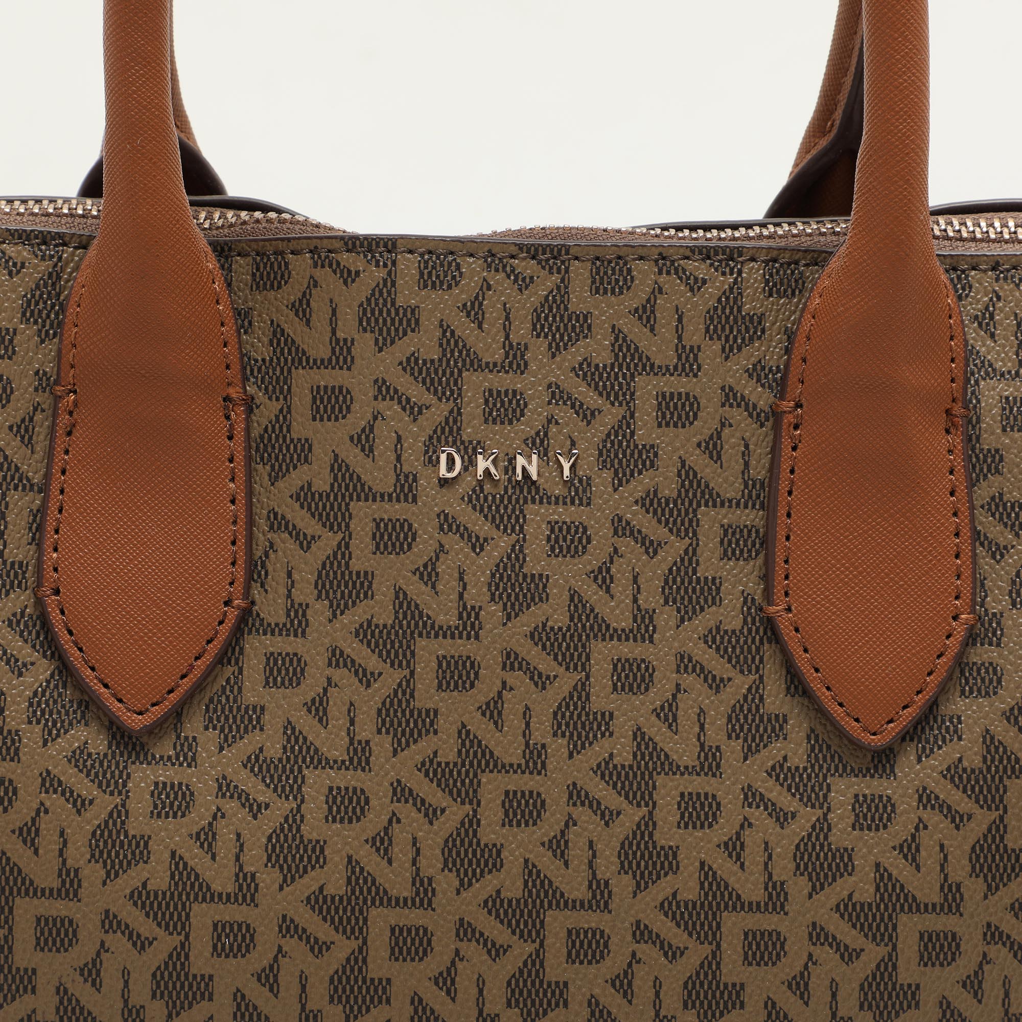 Dkny Brown Coated Canvas Tote