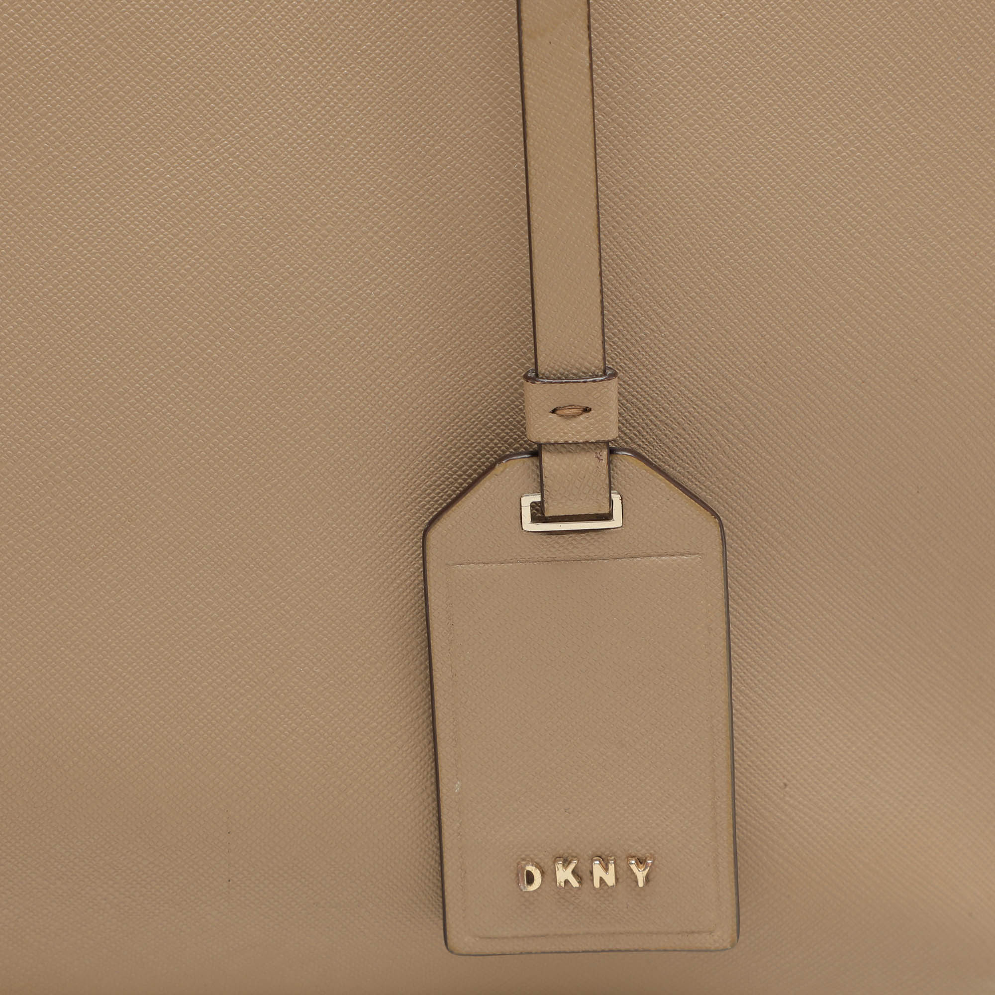 DKNY Beige Leather Bryant Park Chain Tote