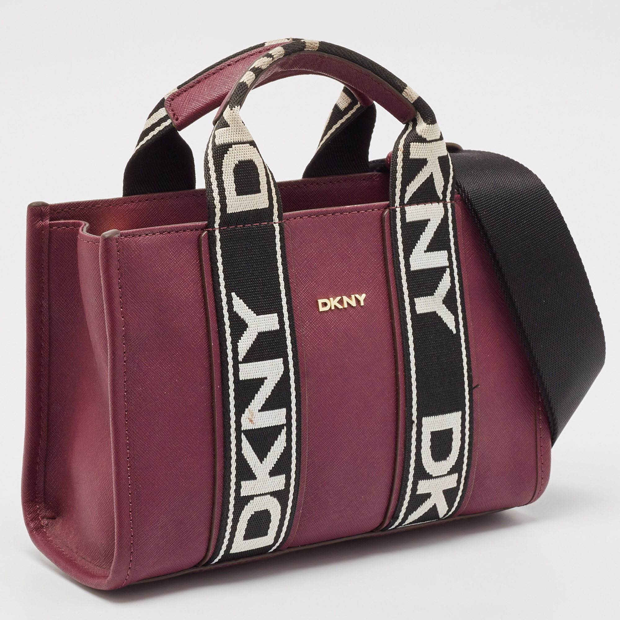 DKNY Burgundy Saffiano Leather Small Cassie Tote