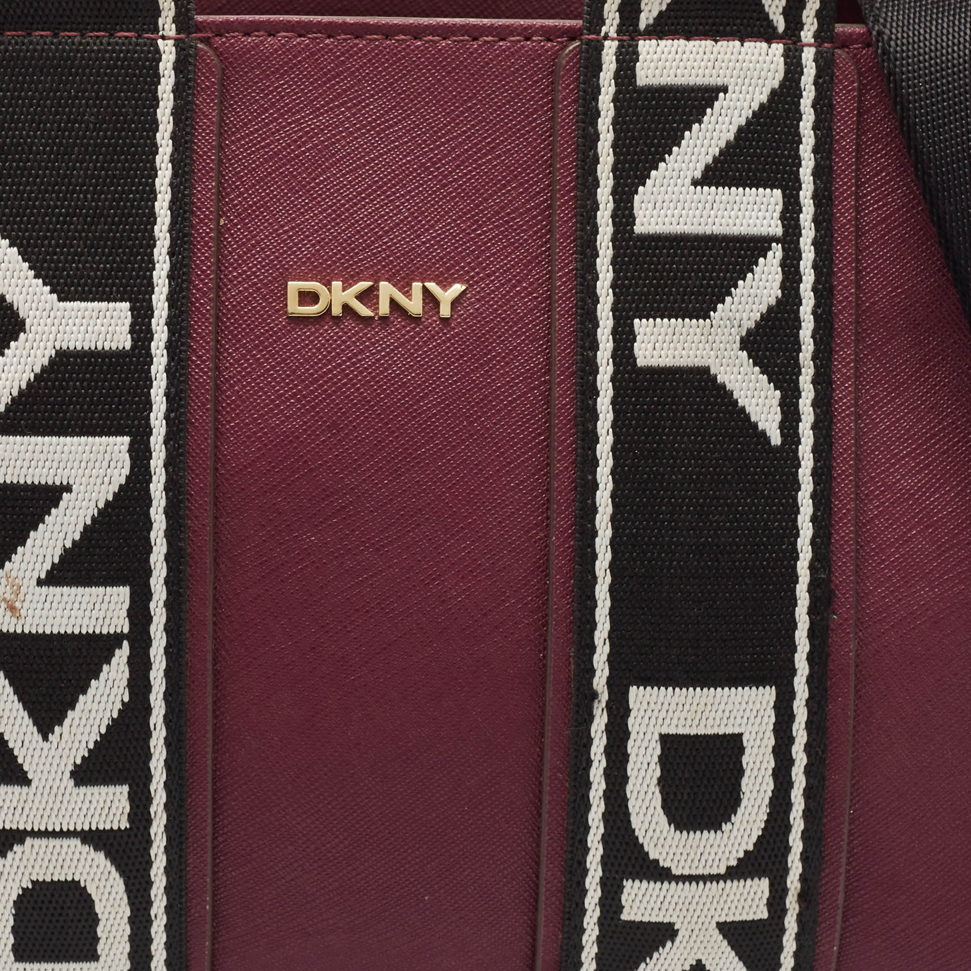 DKNY Burgundy Saffiano Leather Small Cassie Tote