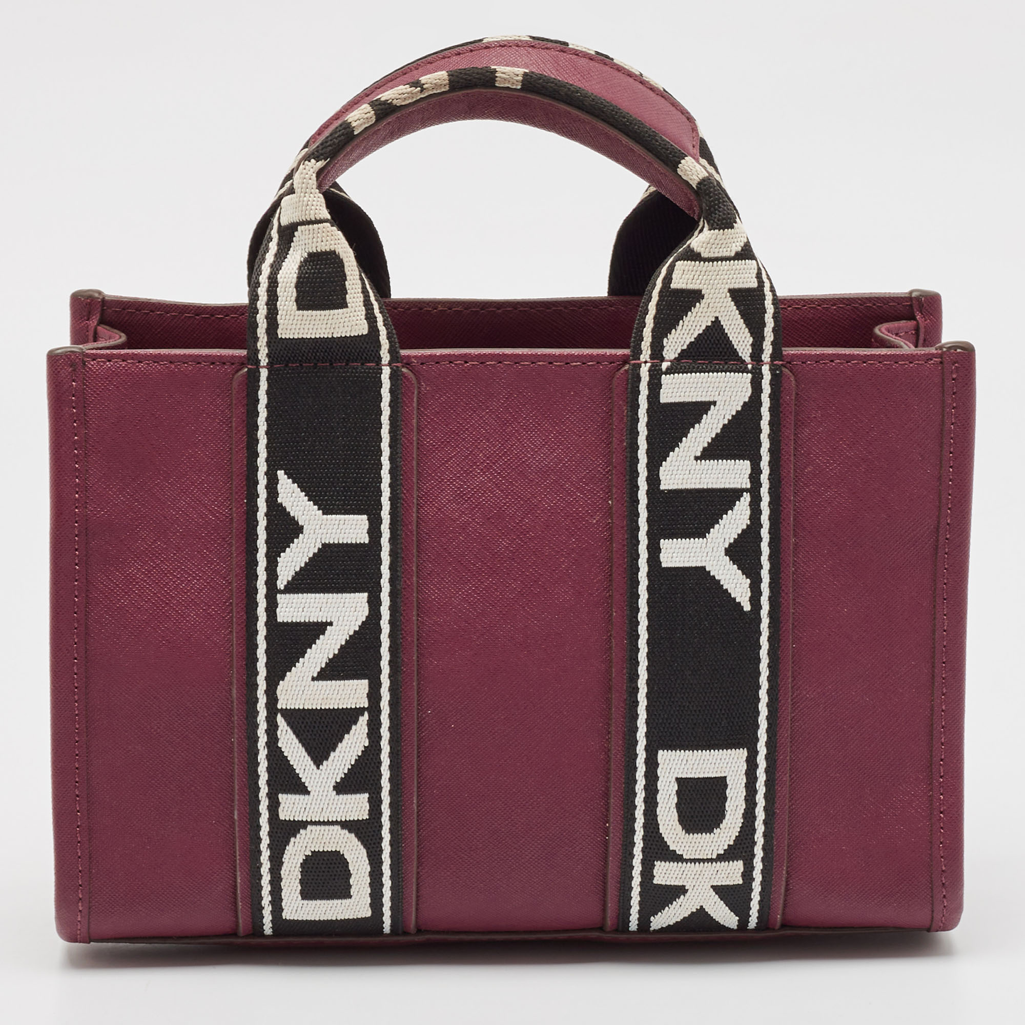 DKNY Burgundy Saffiano Leather Small Cassie Tote