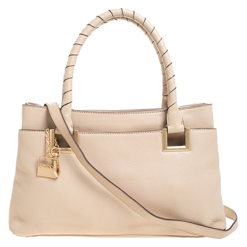 Image of Dkny Beige Leather Satchel