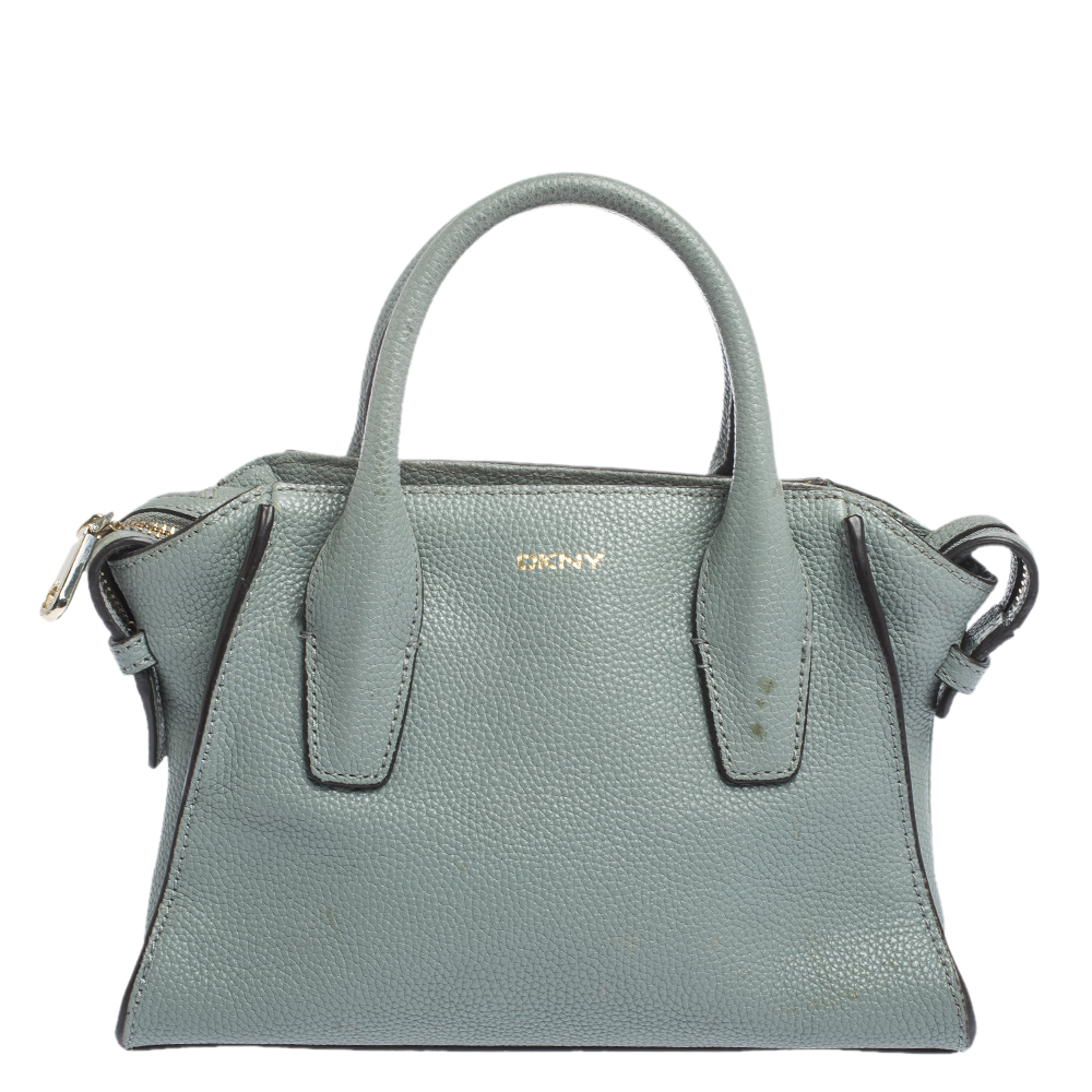 Image of DKNY Pale Blue Leather Chelsea Satchel