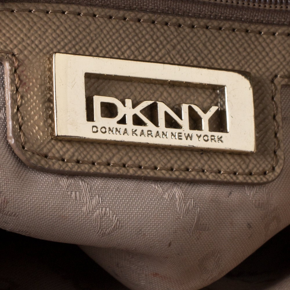 Dkny Gold Leather Dome Chain Shoulder Bag
