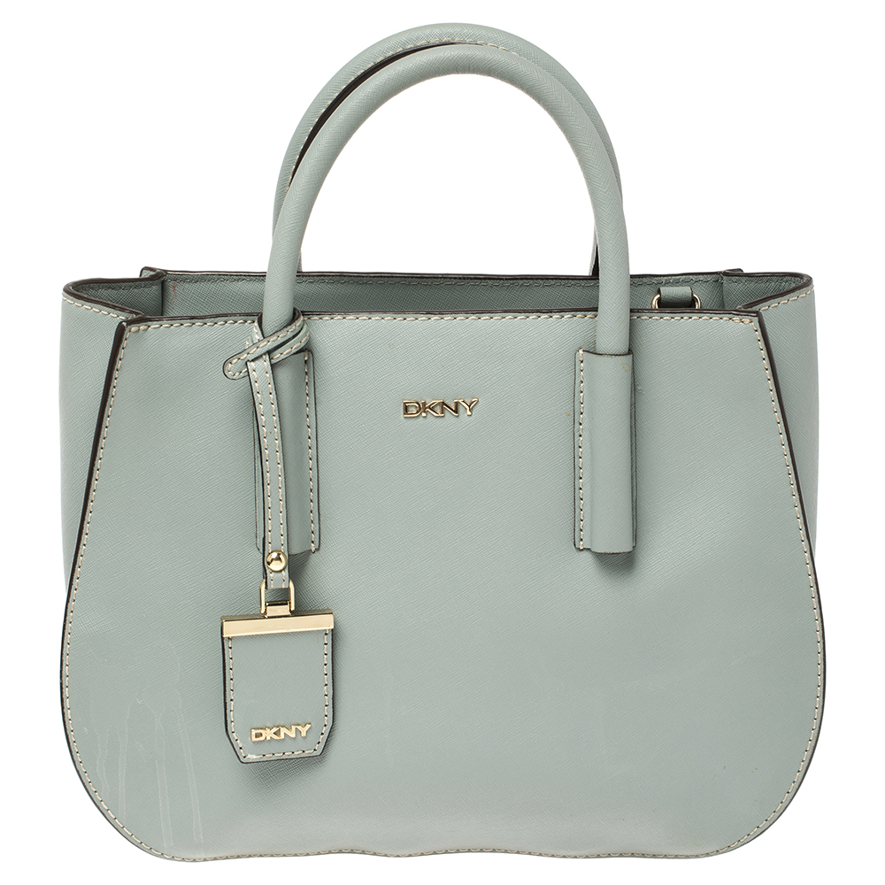 Image of DKNY Pale Blue Leather Bryant Park Shoulder Bag