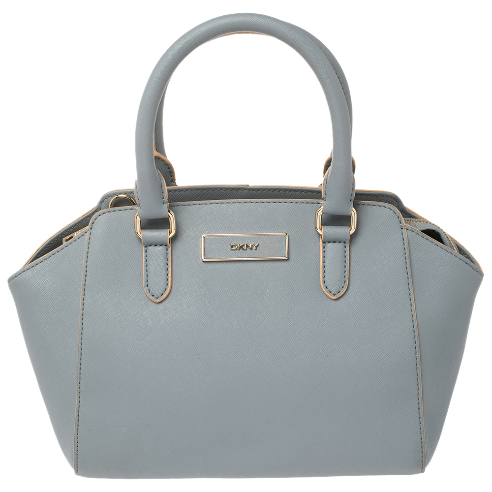 Image of Dkny Blue Leather Chelsea Satchel
