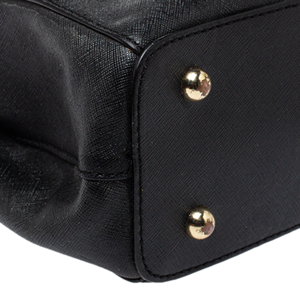 Dkny Black Leather Double Zip Shoulder Bag