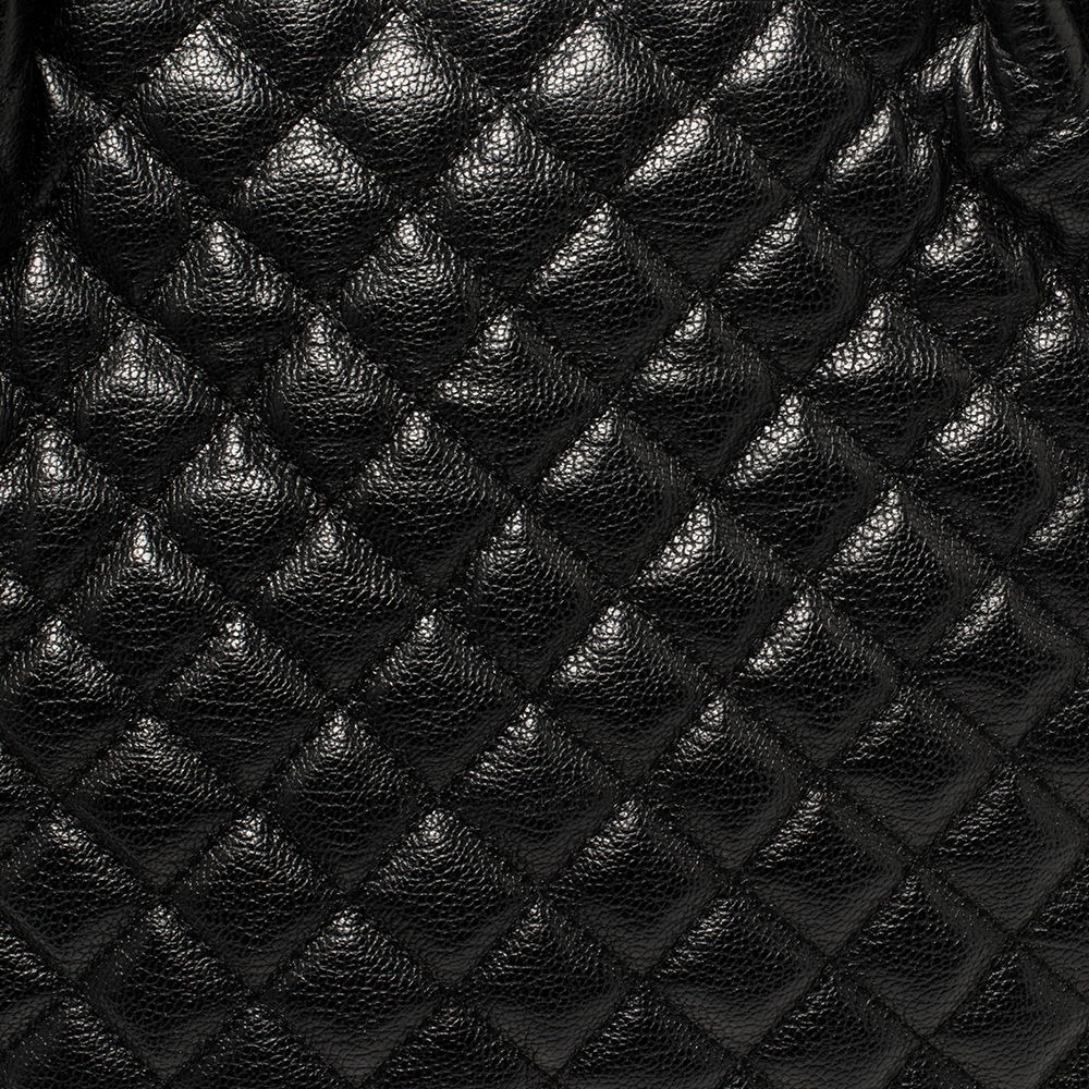 Dkny Black Quilted Leather Tote