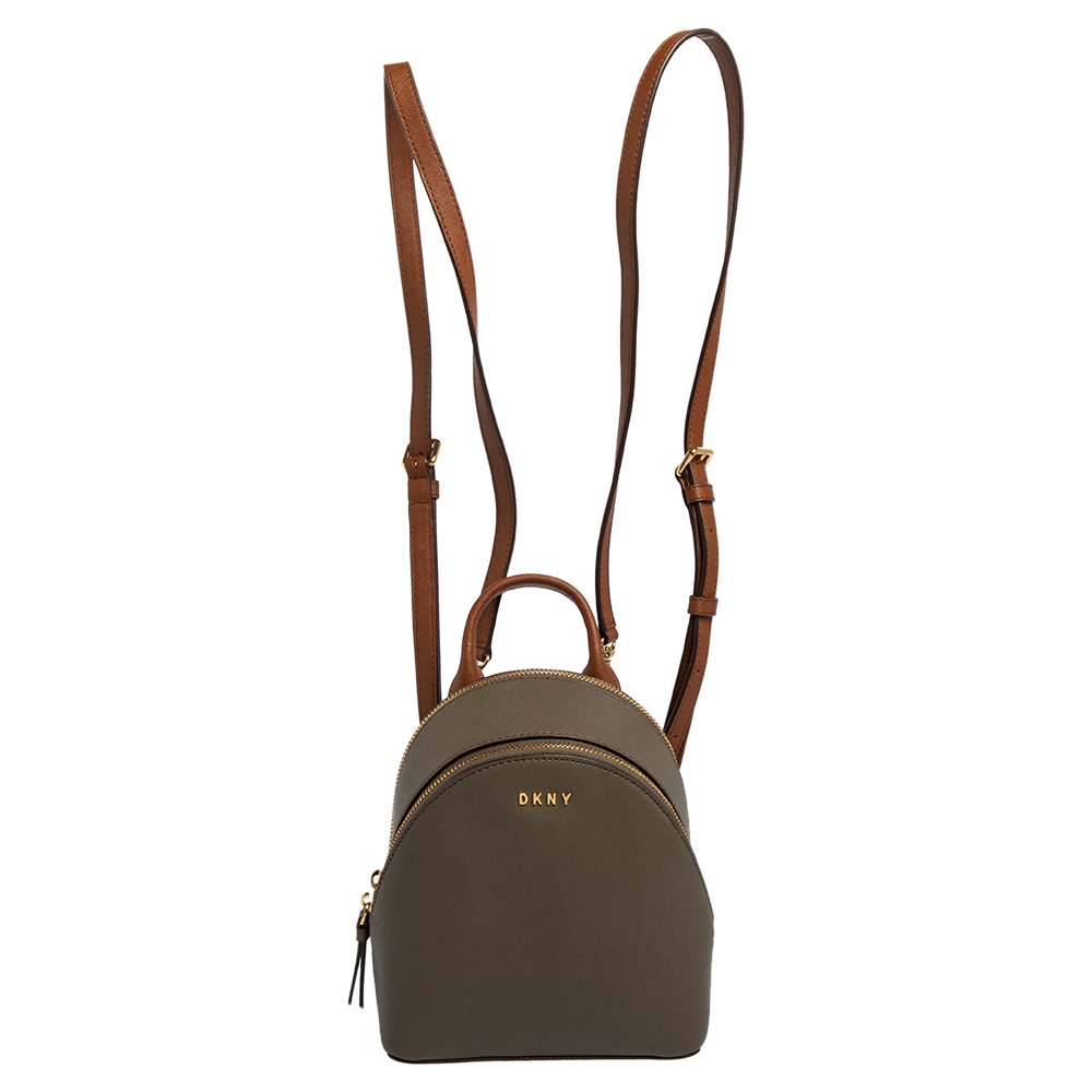 Dkny Taupe Leather Mini Bryant Park Backpack