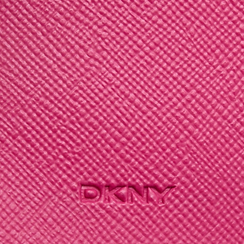 DKNY Green/Pink Leather Long Trifold Wallet