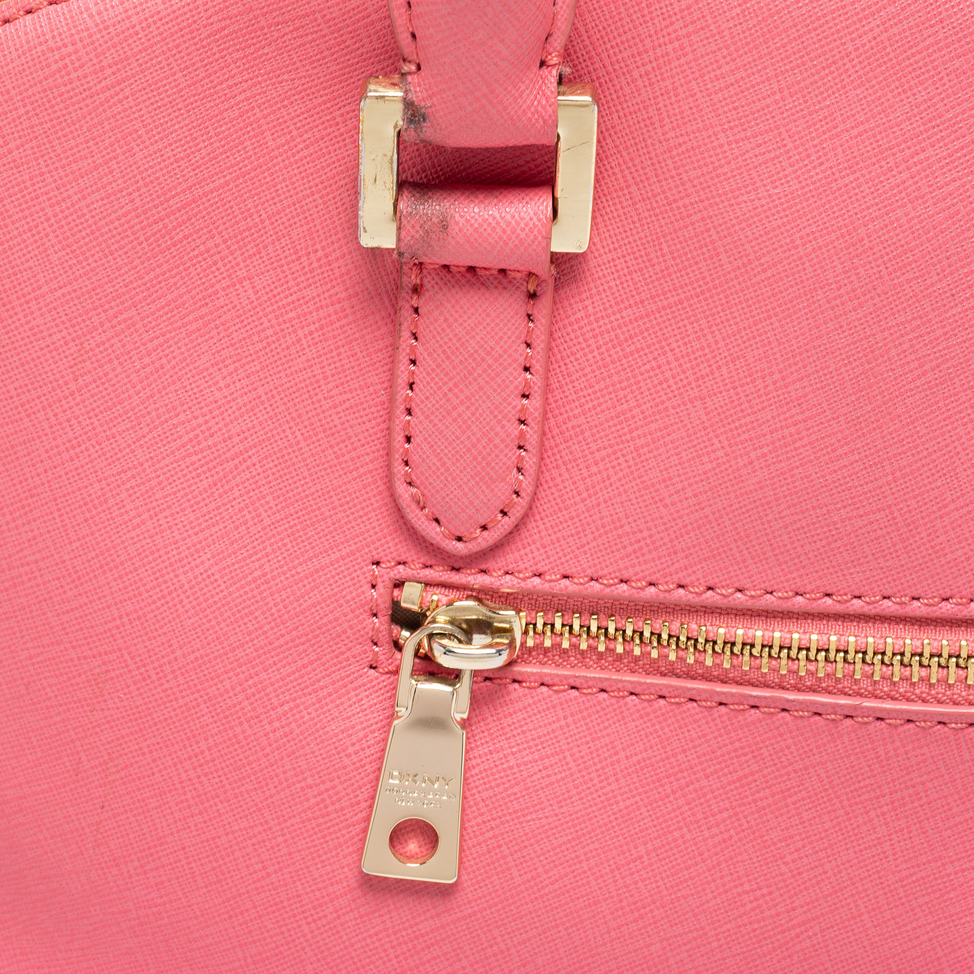 DKNY Pink Leather Dome Satchel